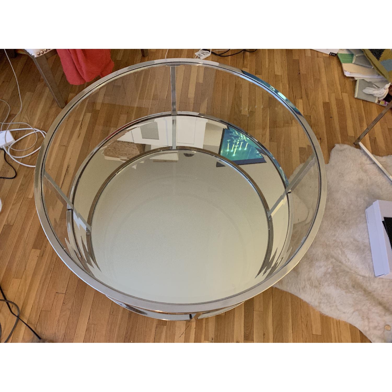 Belham Living Lamont Round Chrome Coffee Table - image-1