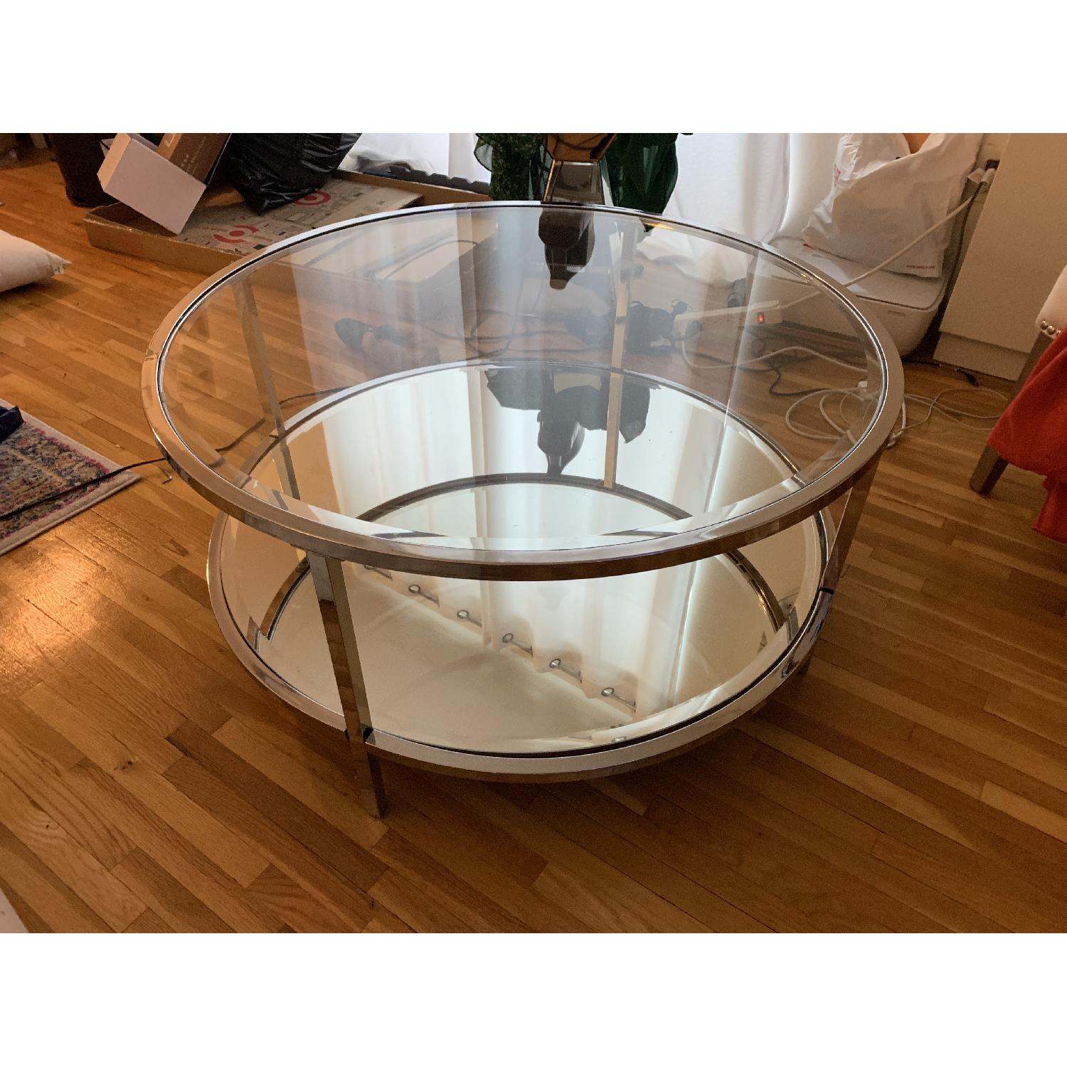 Belham Living Lamont Round Chrome Coffee Table - image-3