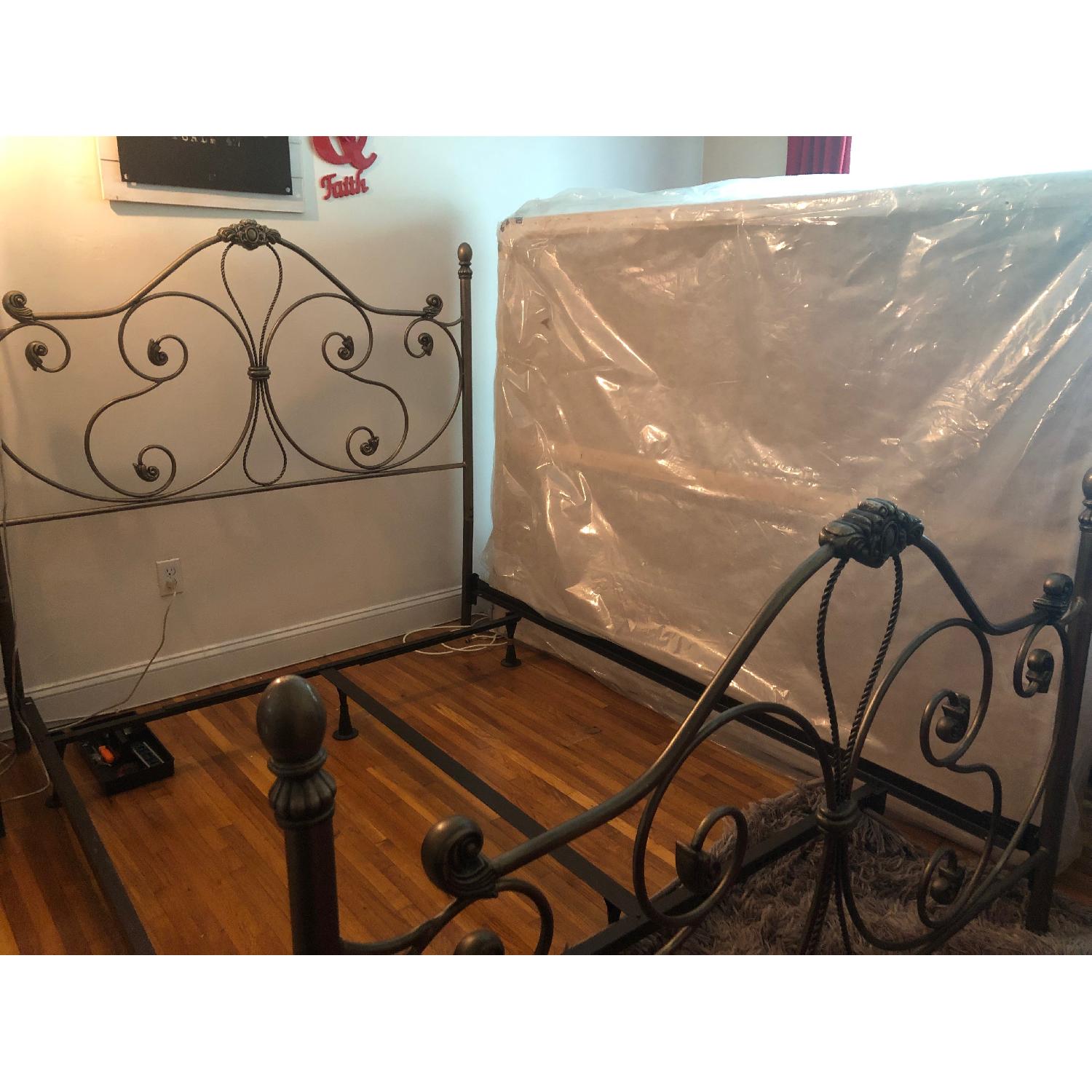 Queen Size Iron Bed Frame w/ Head & Foot Board - image-1