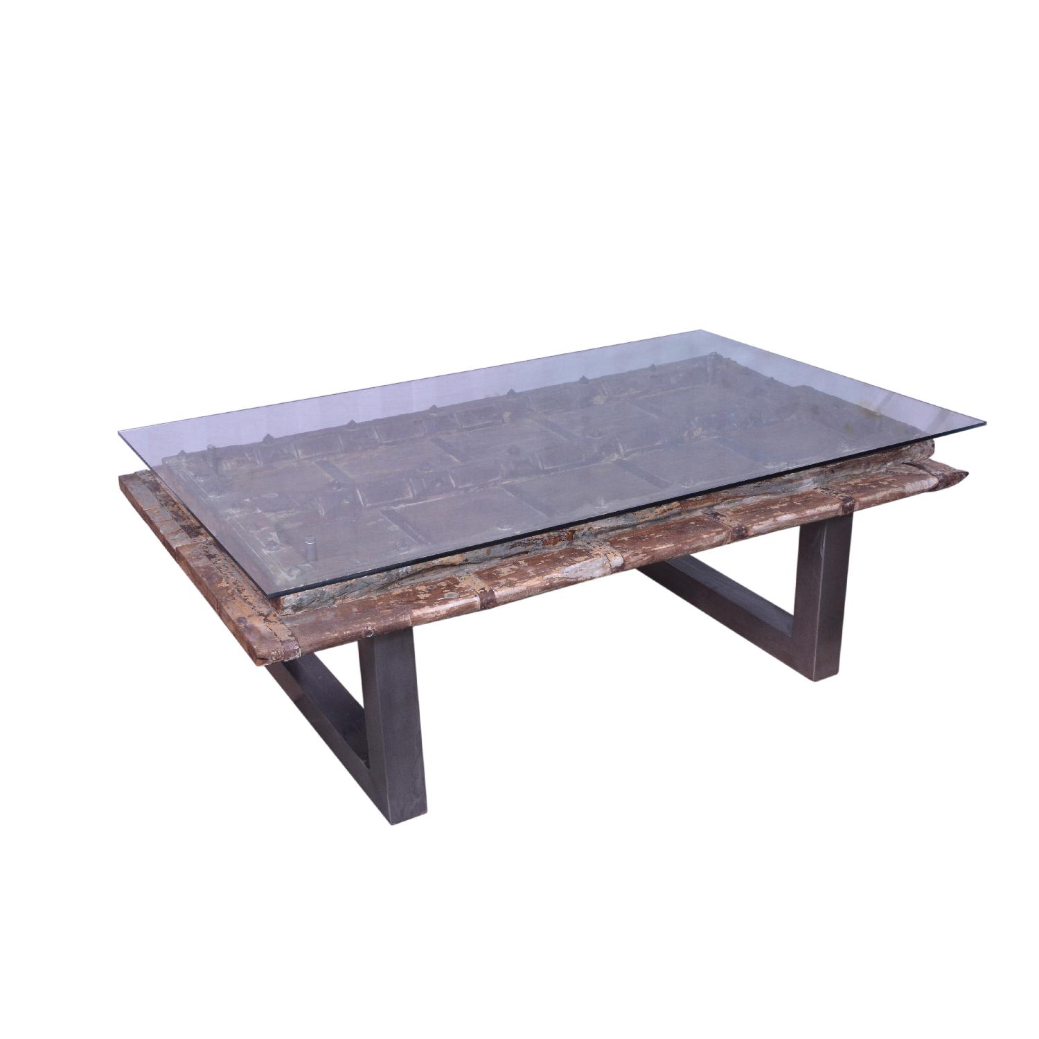 Designe Gallerie Boone Door Coffee Table w/ Glass Top - image-3