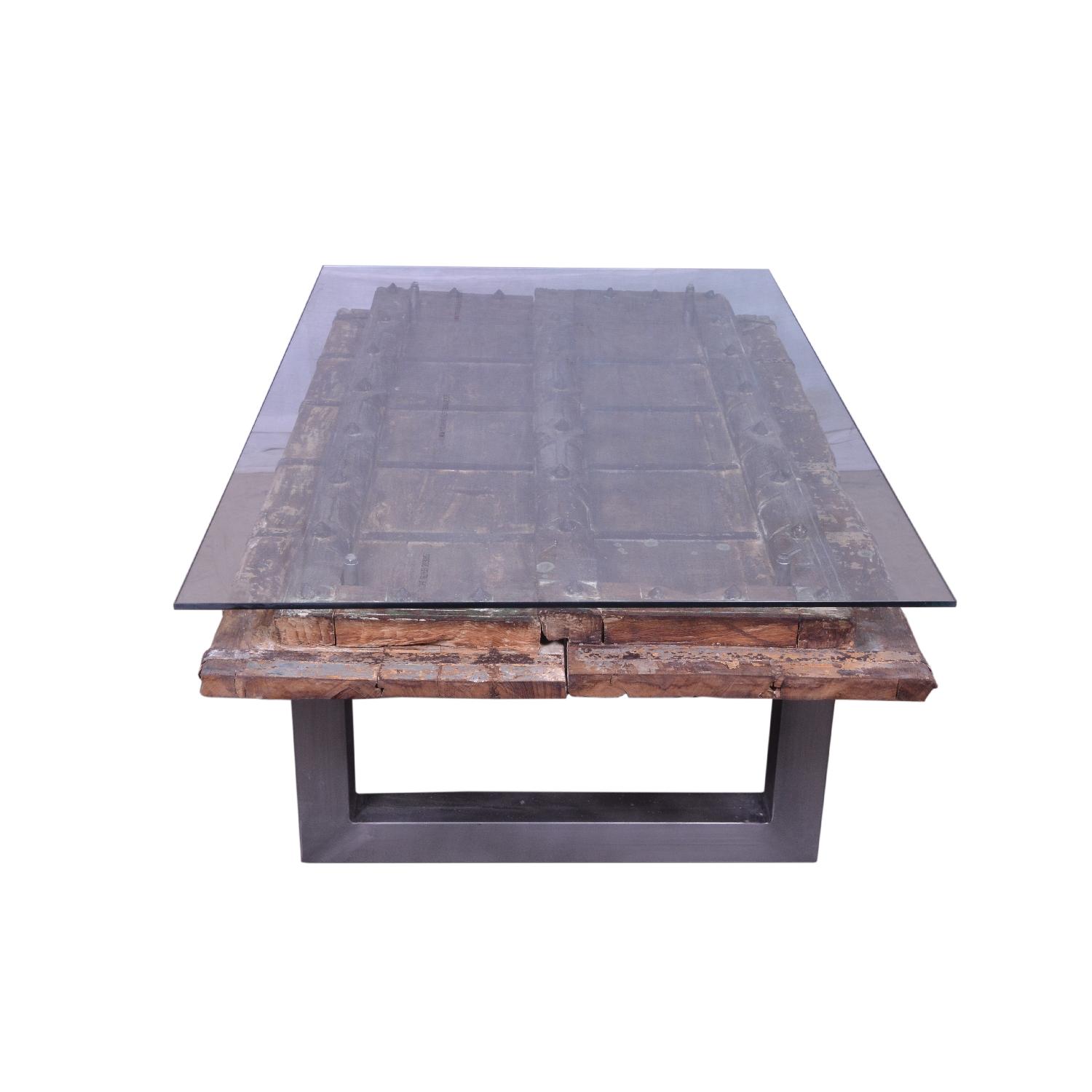 Designe Gallerie Boone Door Coffee Table w/ Glass Top - image-5