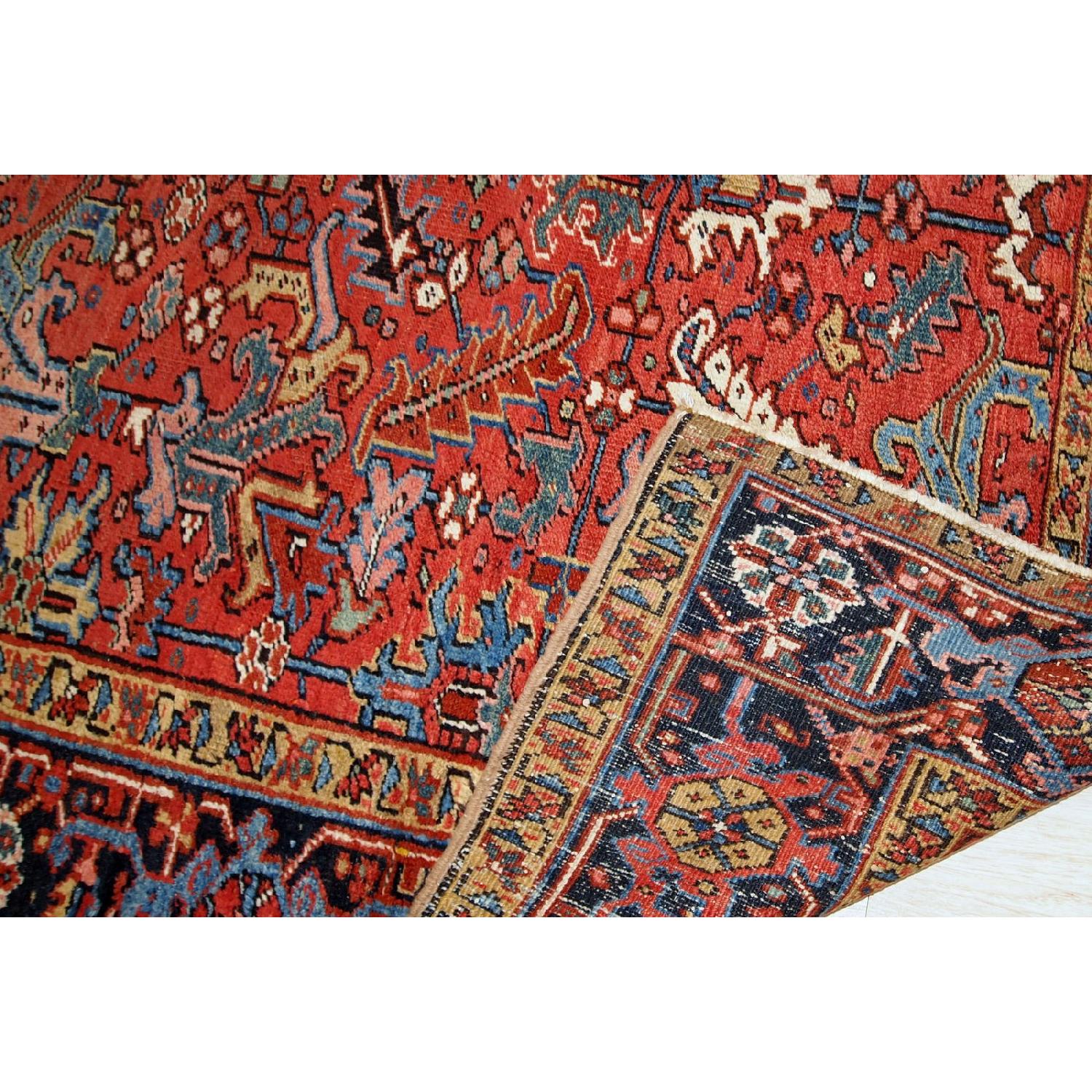 Antique Handmade Persian Heriz Rug - image-7