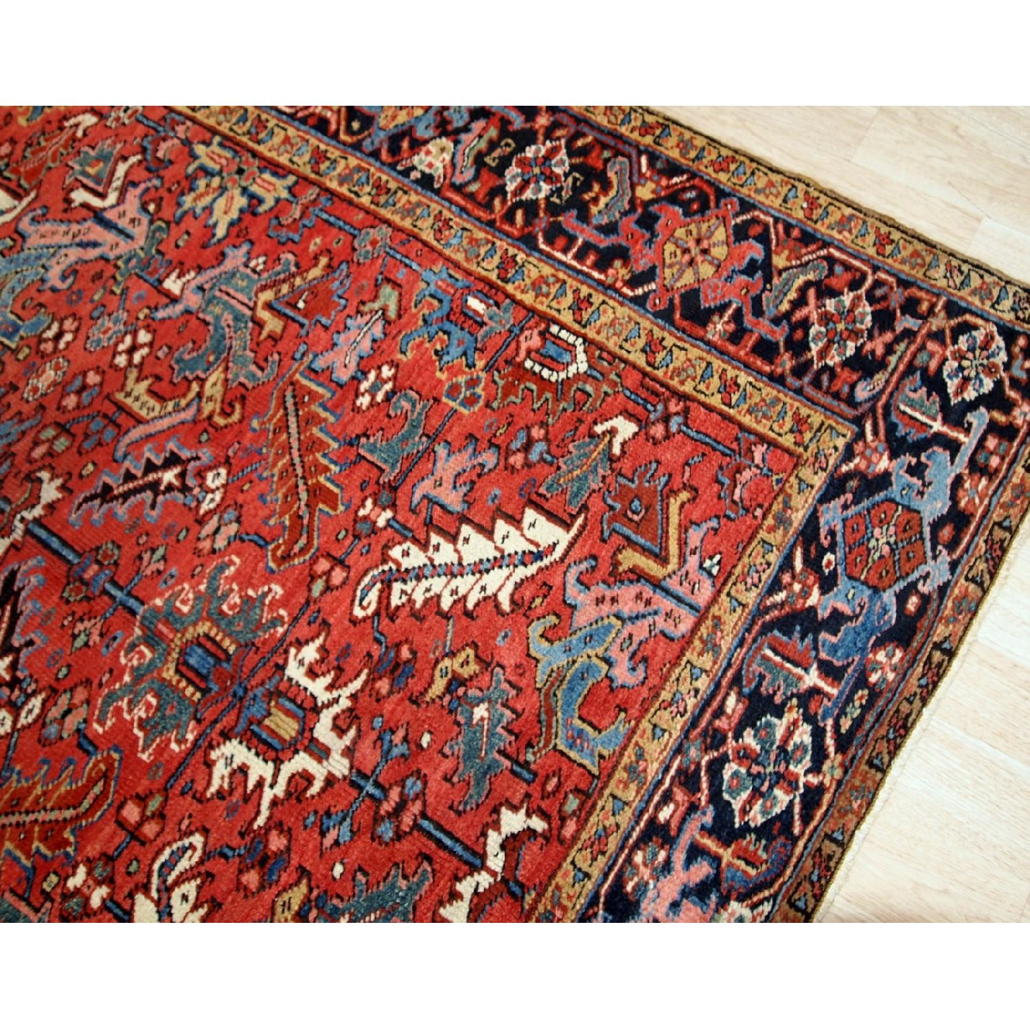 Antique Handmade Persian Heriz Rug - image-8