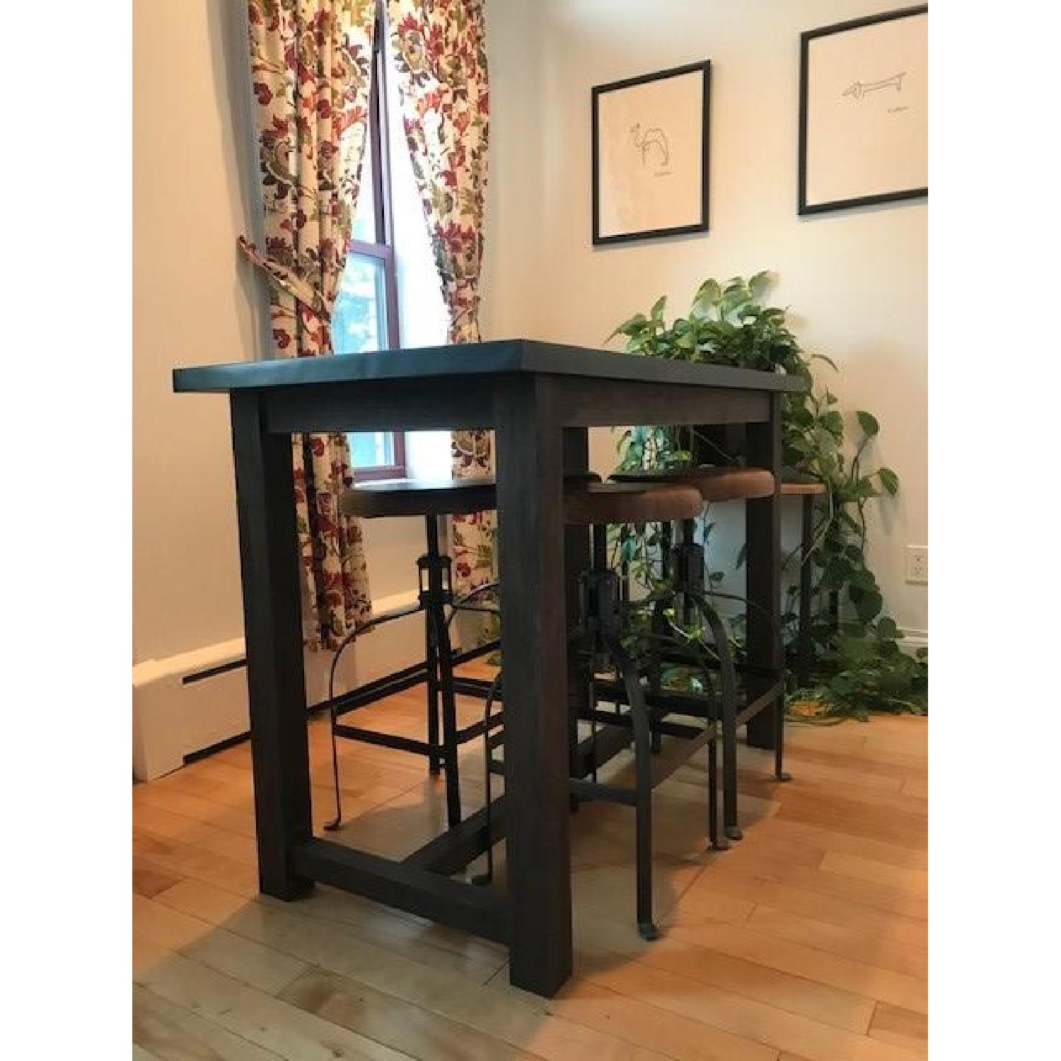 Crate & Barrel District High Table w/ 6 Barstools - image-2