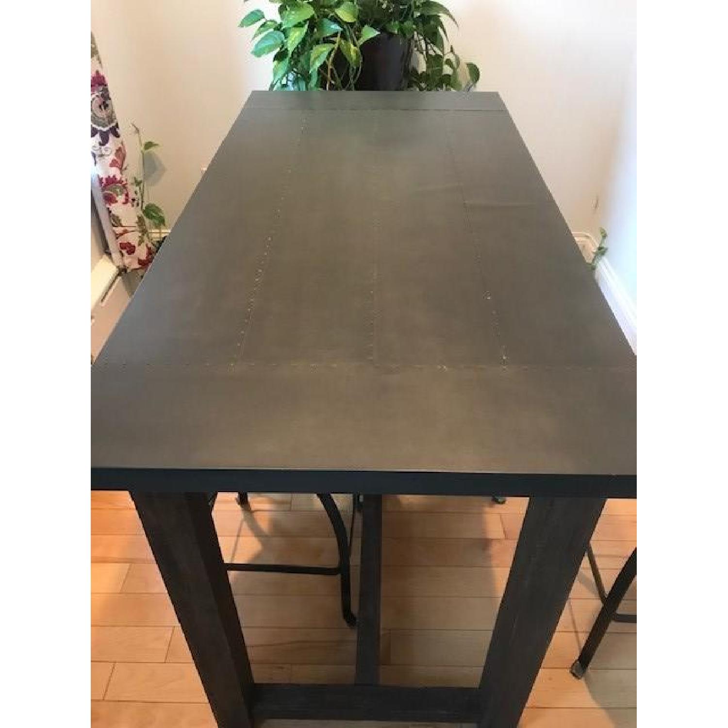 Crate & Barrel District High Table w/ 6 Barstools - image-4