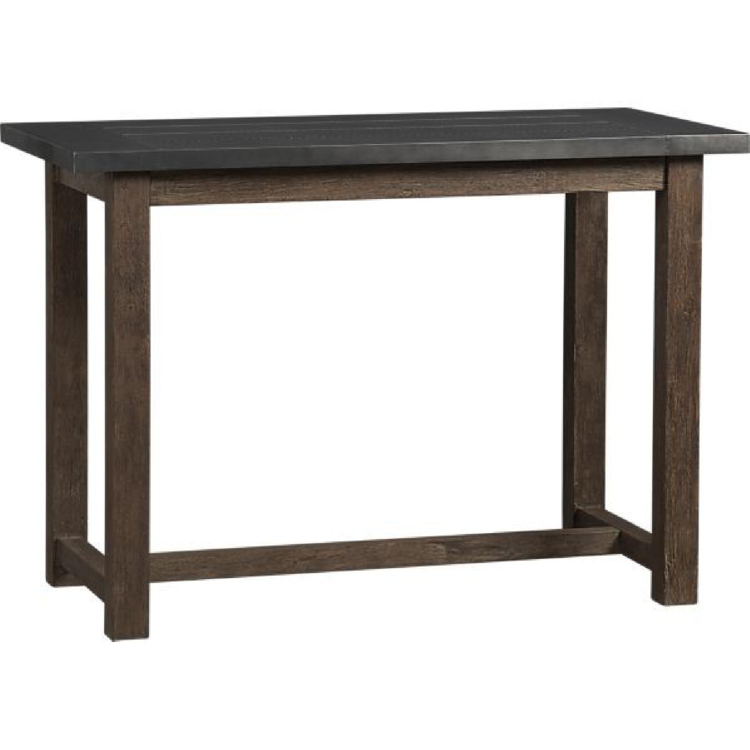 Crate & Barrel District High Table w/ 6 Barstools - image-0
