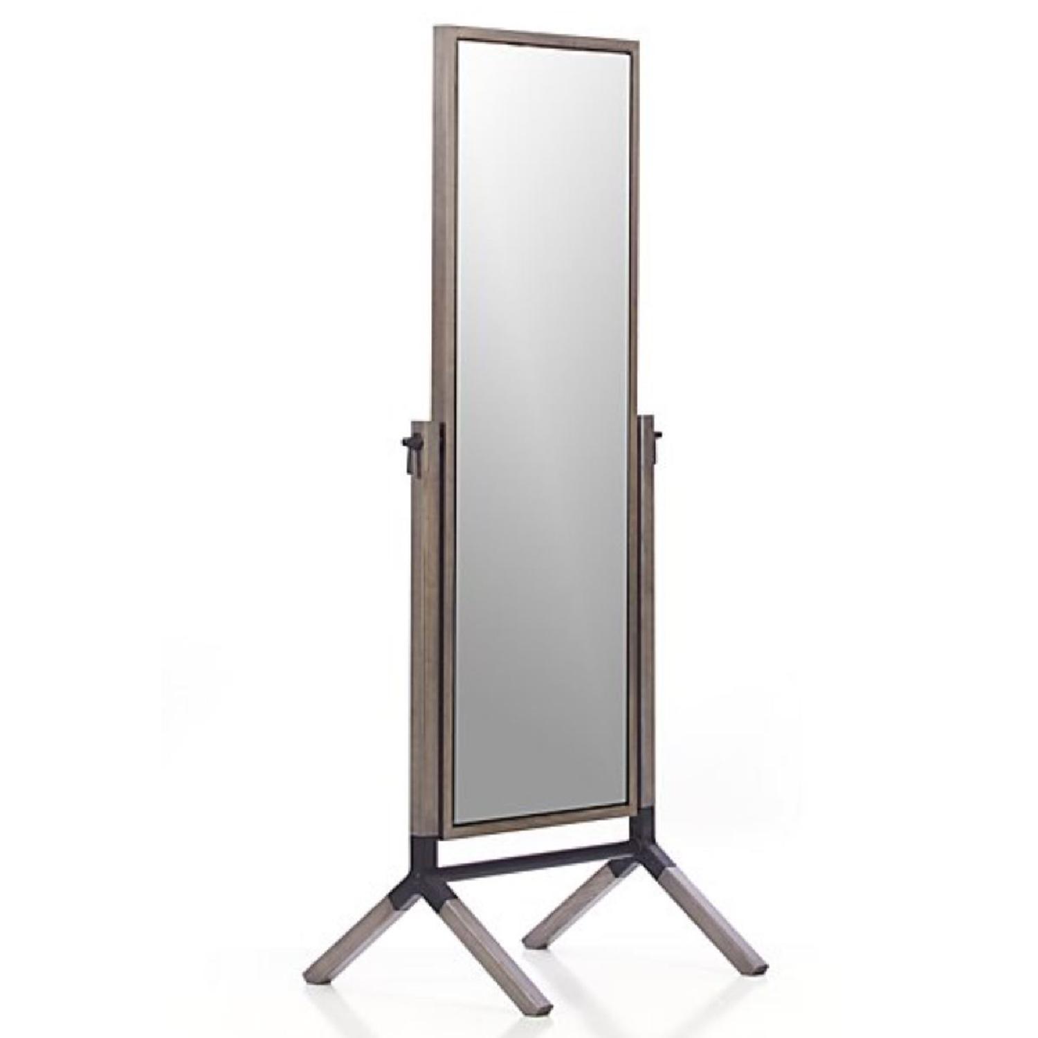 Crate & Barrel Malvern Grey Cheval Floor Mirror AptDeco