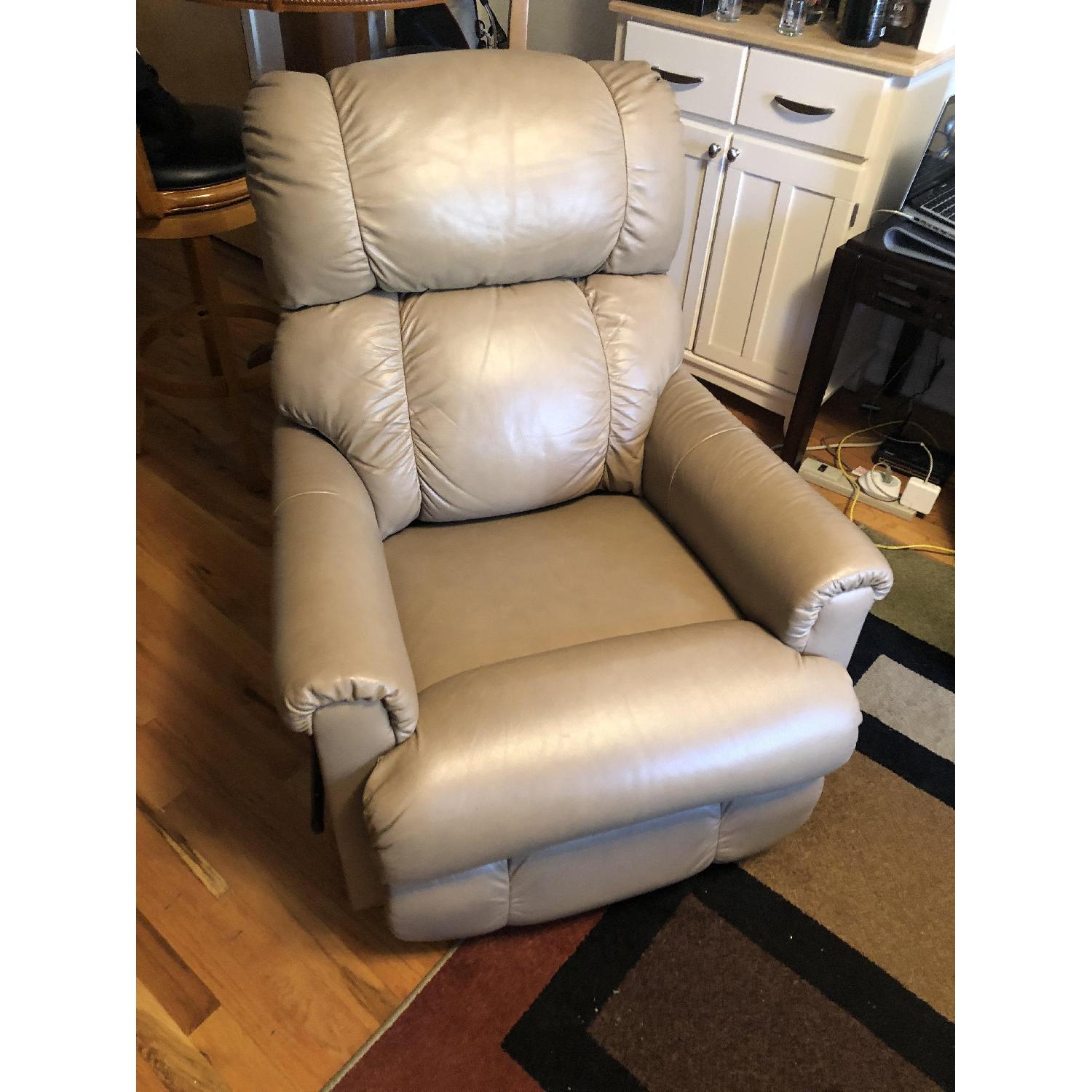 La-Z-Boy Beige Leather Recliner Chair - image-1