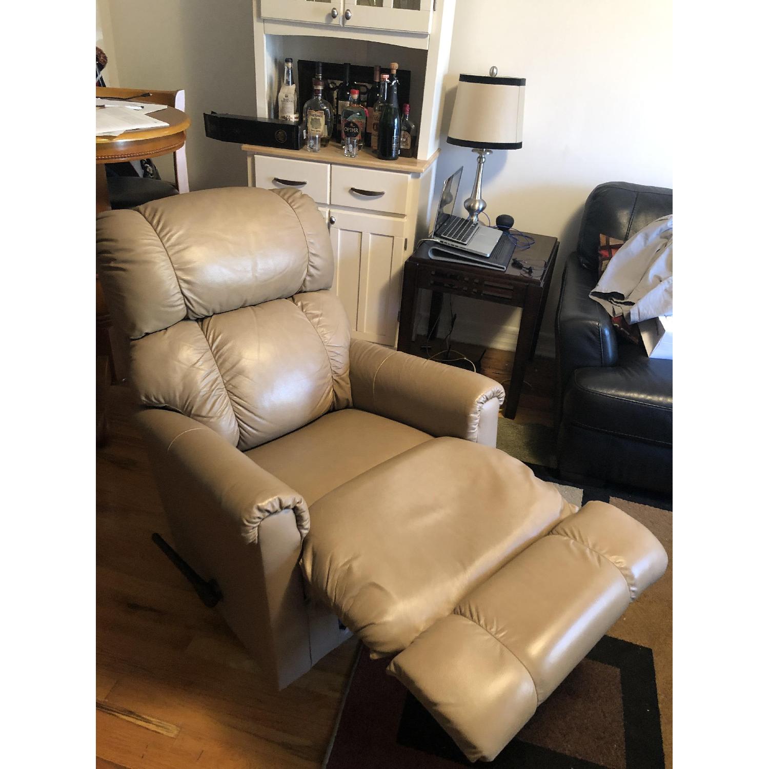 La-Z-Boy Beige Leather Recliner Chair - image-2