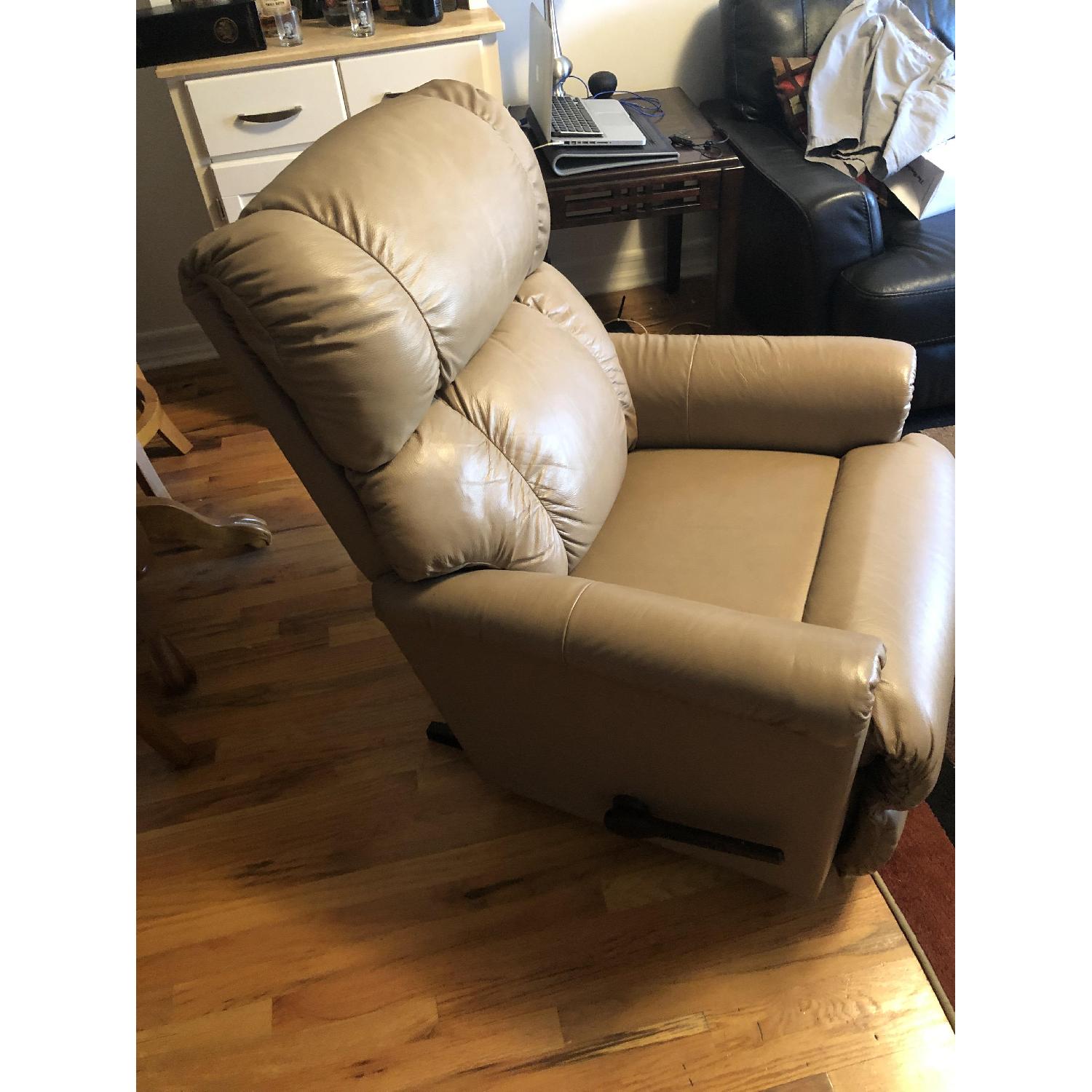 La-Z-Boy Beige Leather Recliner Chair - image-3
