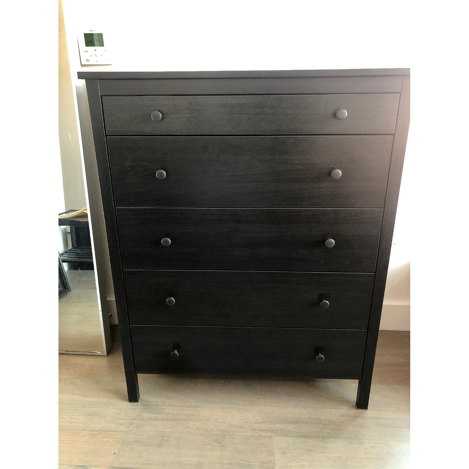 Ikea Kopang 5-Drawer Black-Brown Chest - image-1