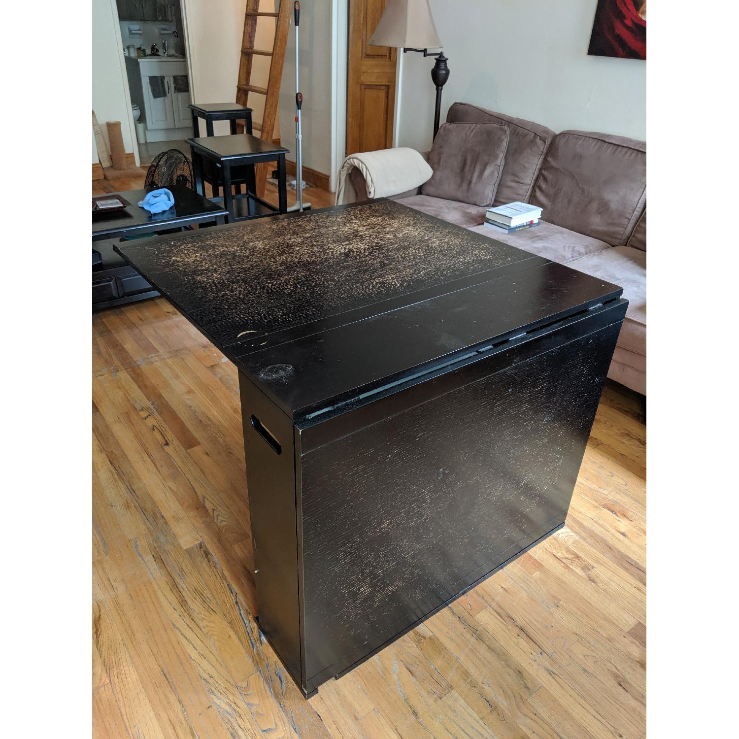 Crate & Barrel Black Span Gateleg Dining Table AptDeco