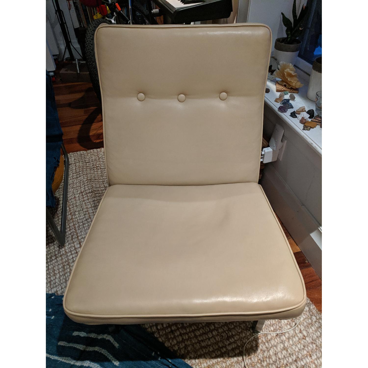 AllSteel MidCentury Beige Leather Chair AptDeco