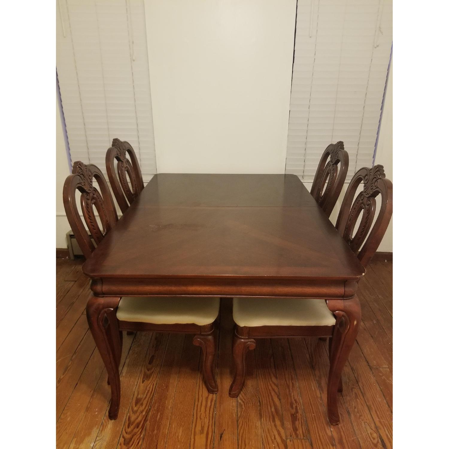 Dark Brown Dining Table w/ 4 Chairs - image-1