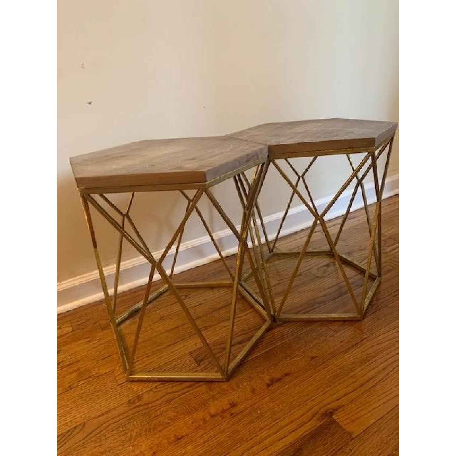 Target Threshold Chester End Tables in Gold Metal Hexagon - image-5