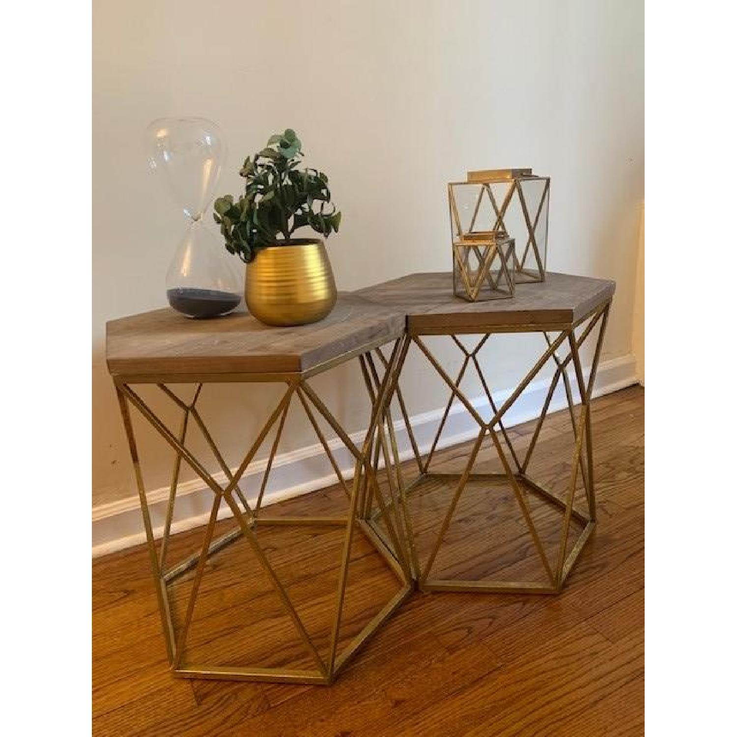 Target Threshold Chester End Tables in Gold Metal Hexagon - image-6