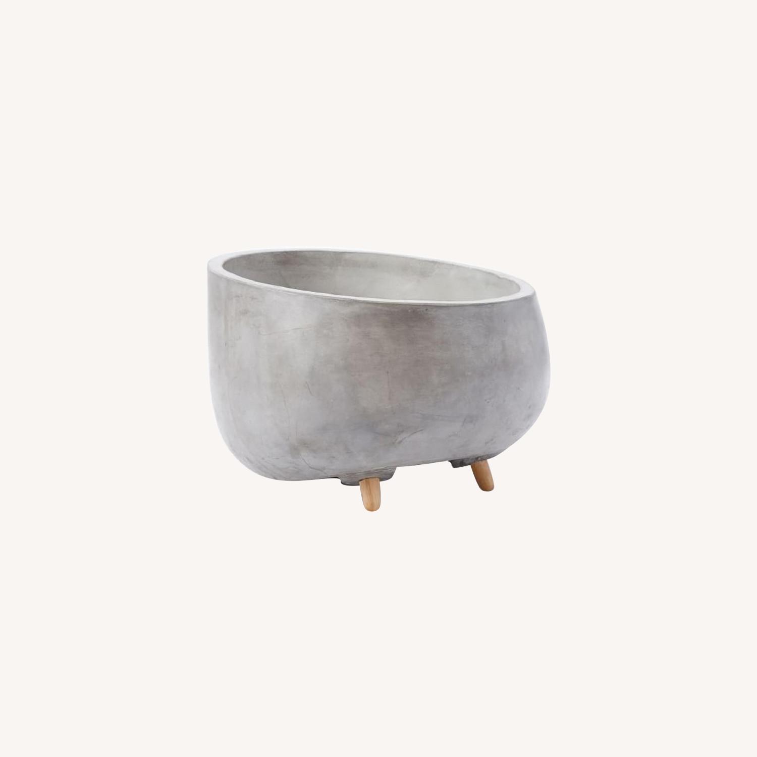 West Elm Extra Large Industrial Style Concrete Planter - image-0
