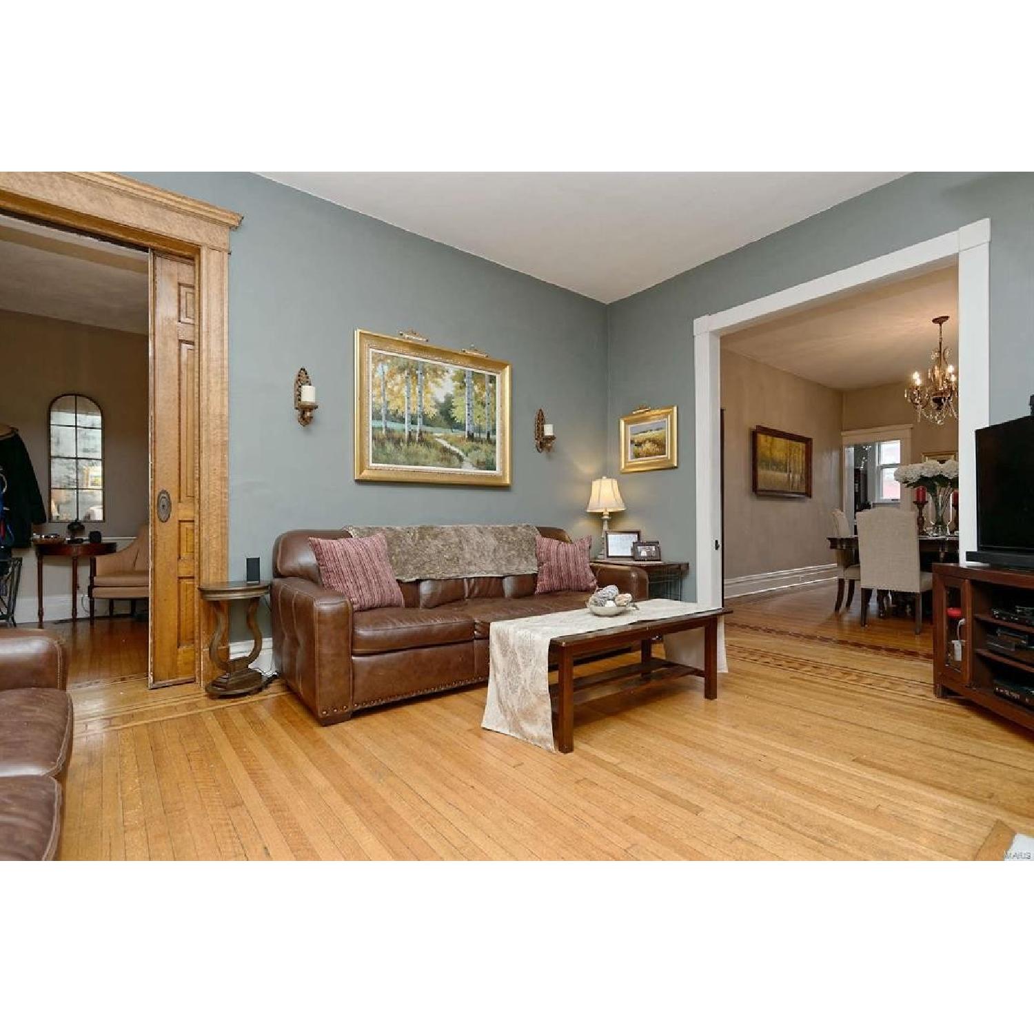 Simon Li Brown Leather Sofa - image-2