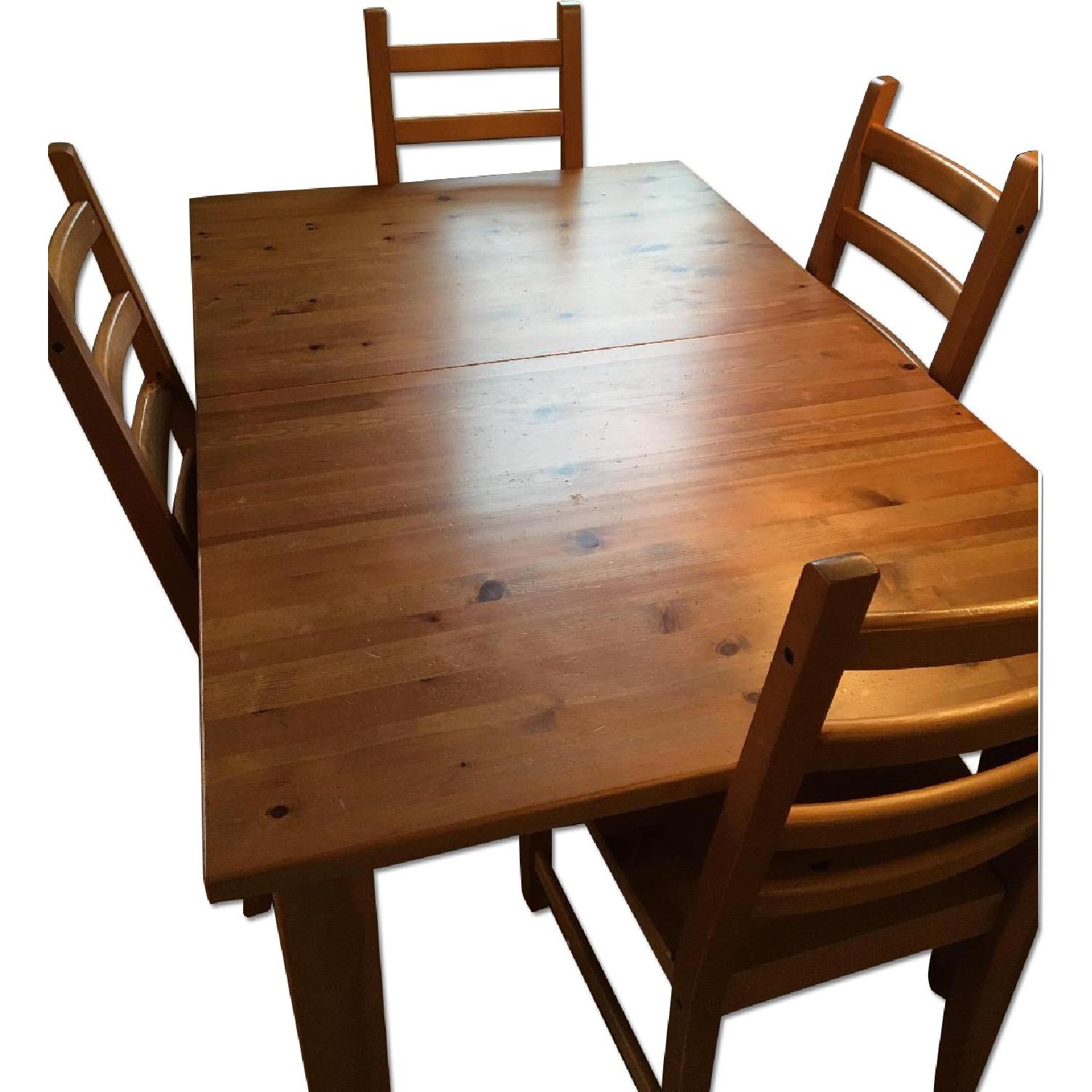 Ikea Extendable Dining Room Table w/ 4 Chairs - AptDeco