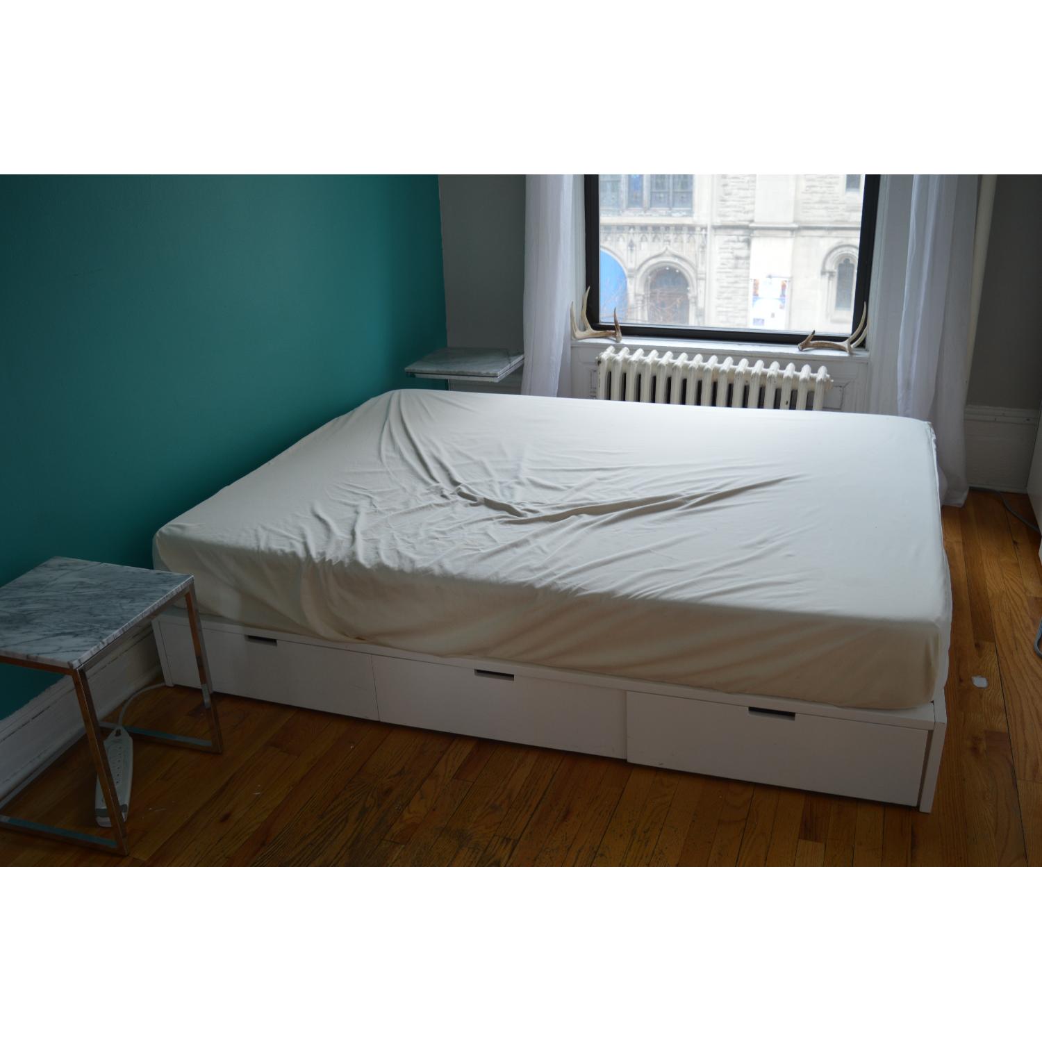CB2 Stowaway White Queen Bed Frame - image-2