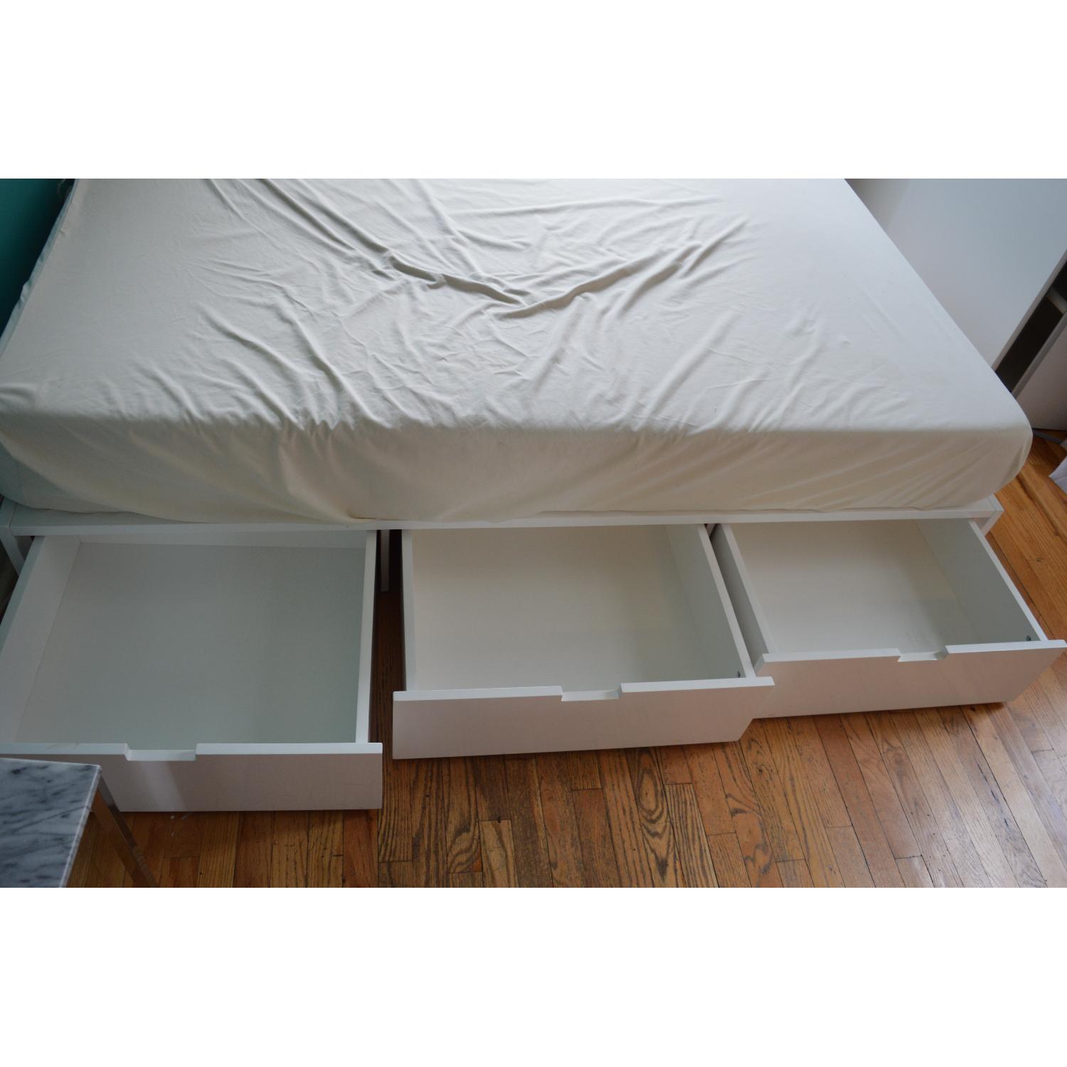 CB2 Stowaway White Queen Bed Frame - image-3