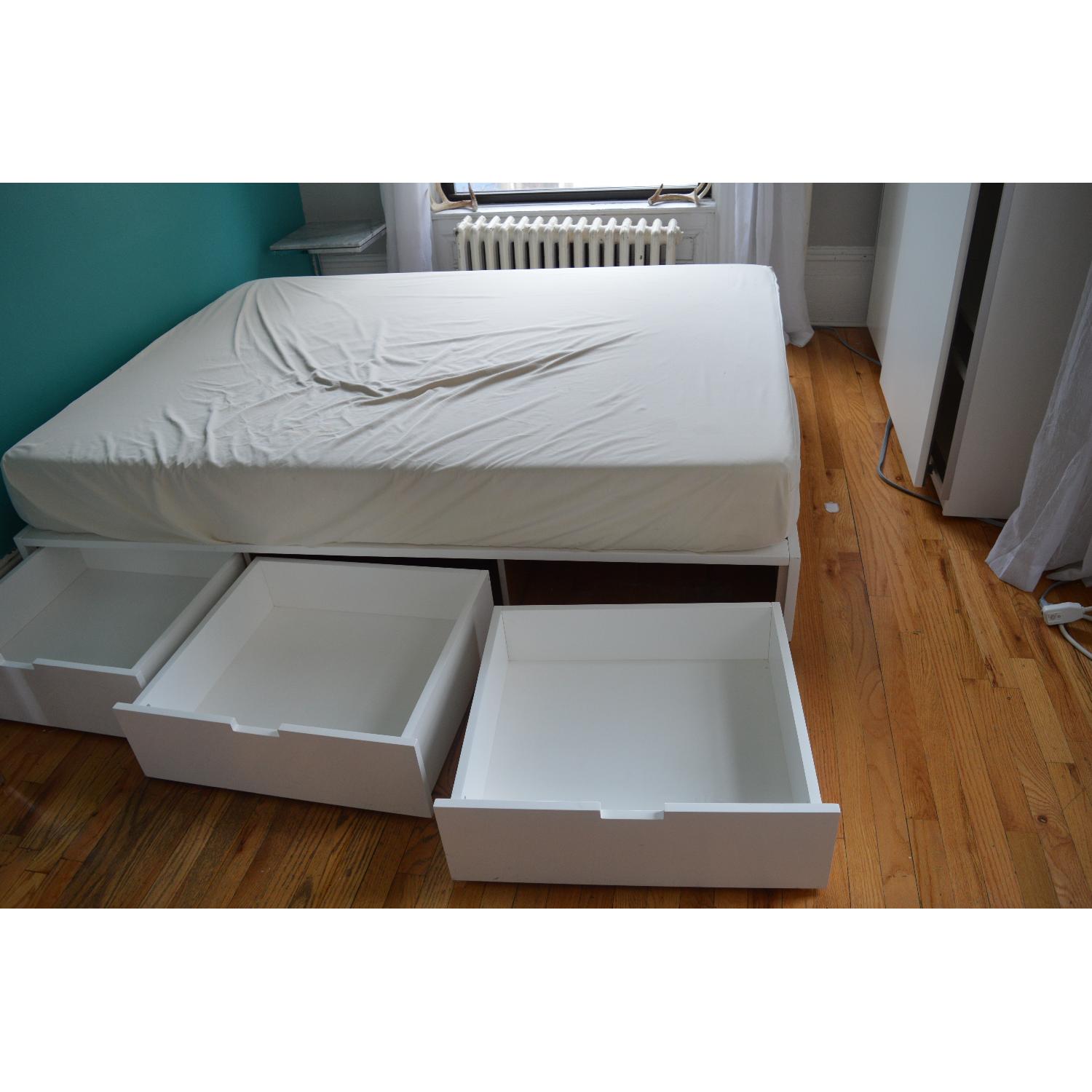 CB2 Stowaway White Queen Bed Frame - image-8