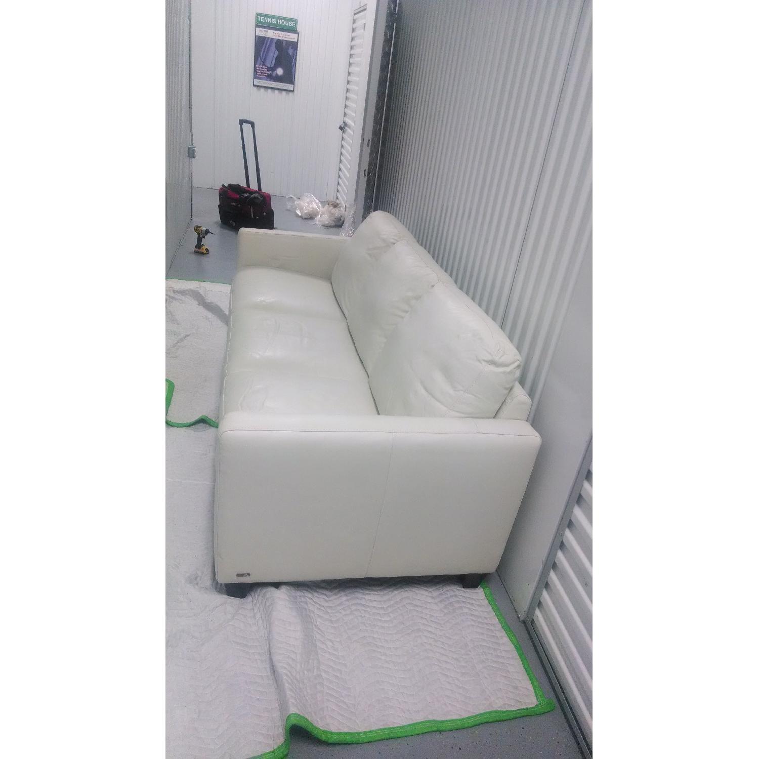 Natuzzi Emilia Italian White Leather Sofa + Loveseat + Recliner AptDeco