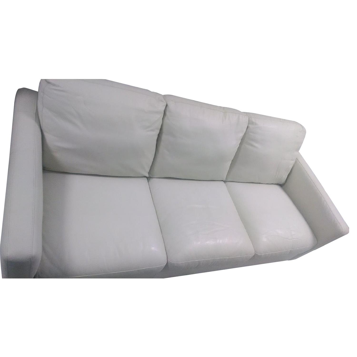Natuzzi Emilia Italian White Leather Sofa + Loveseat + Recliner AptDeco
