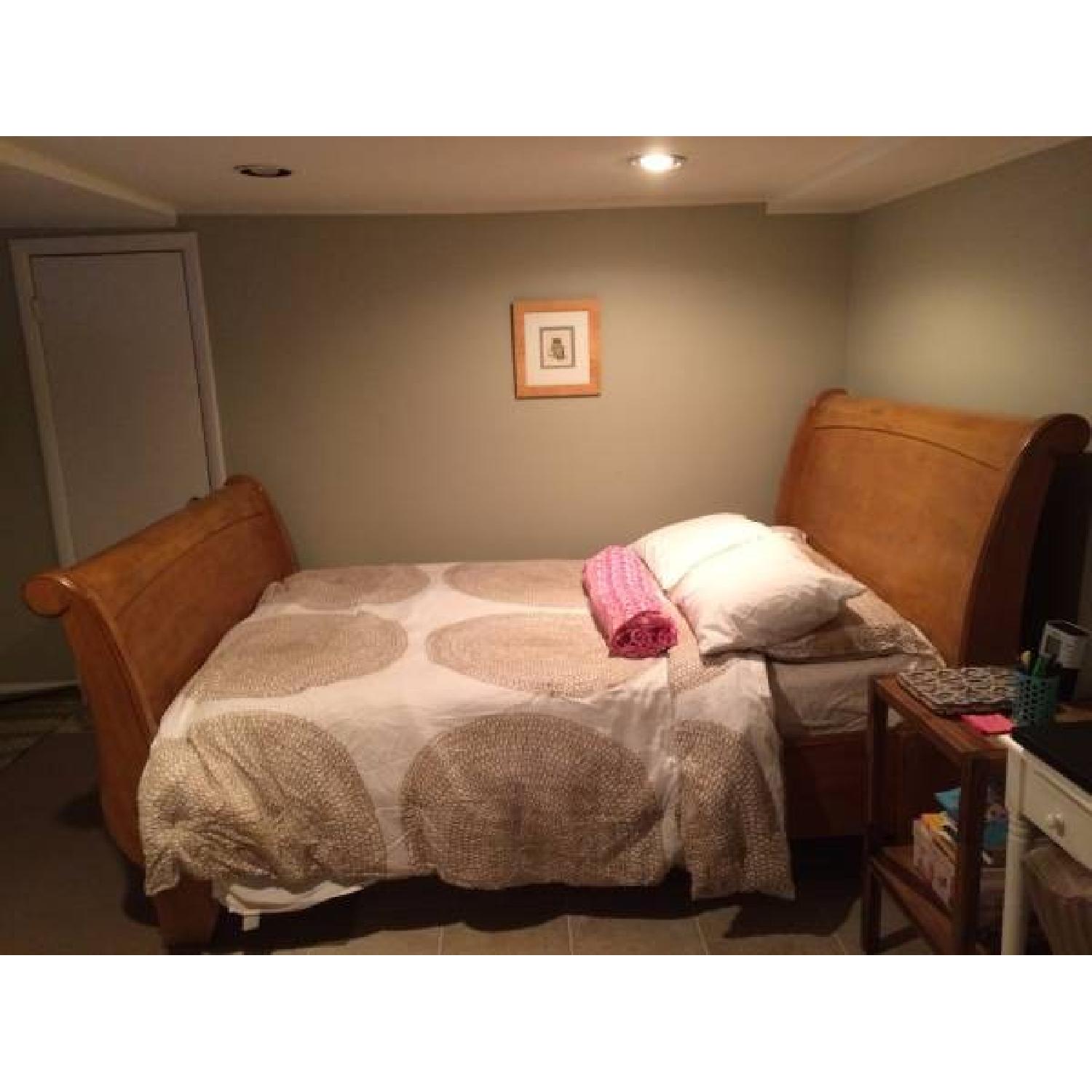 Pottery Barn Queen Size Sleigh Bed Frame - image-1