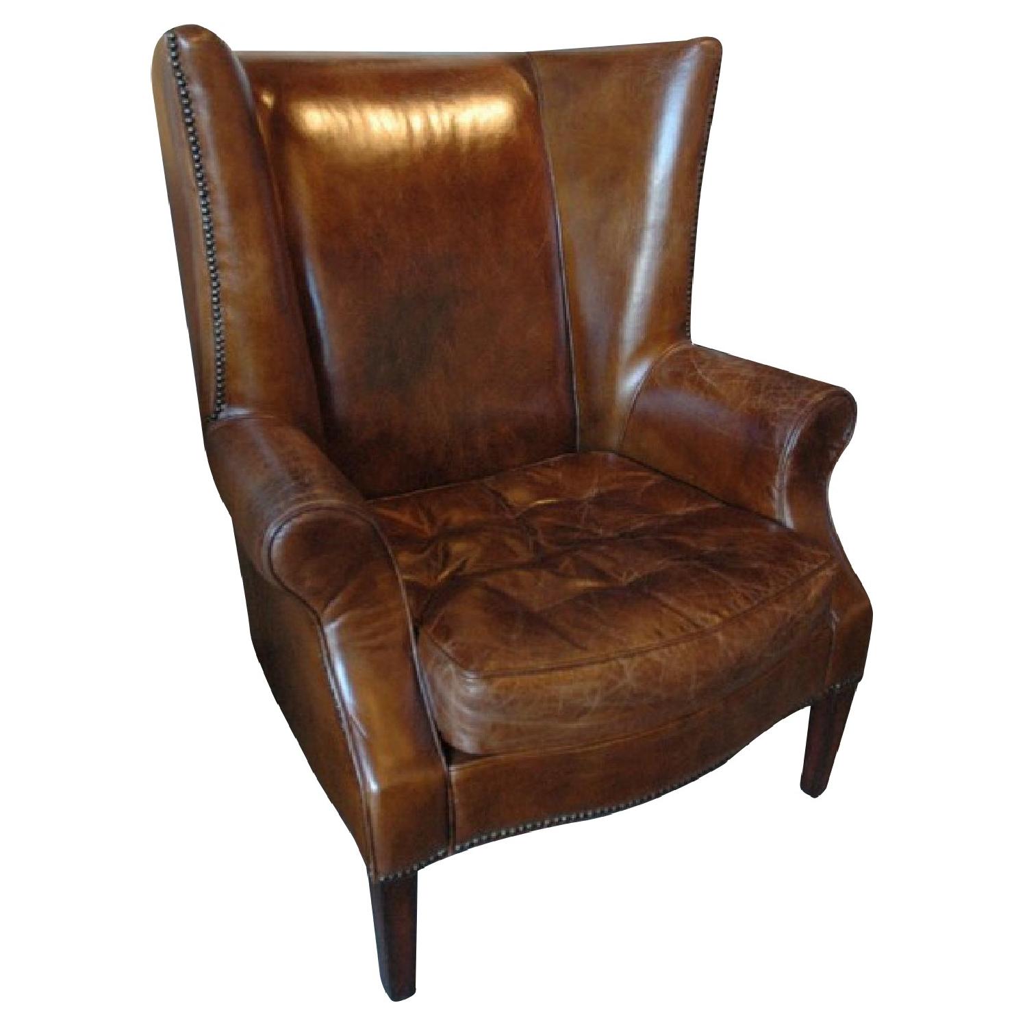 Noir Furniture Vintage Leather Side Chair AptDeco
