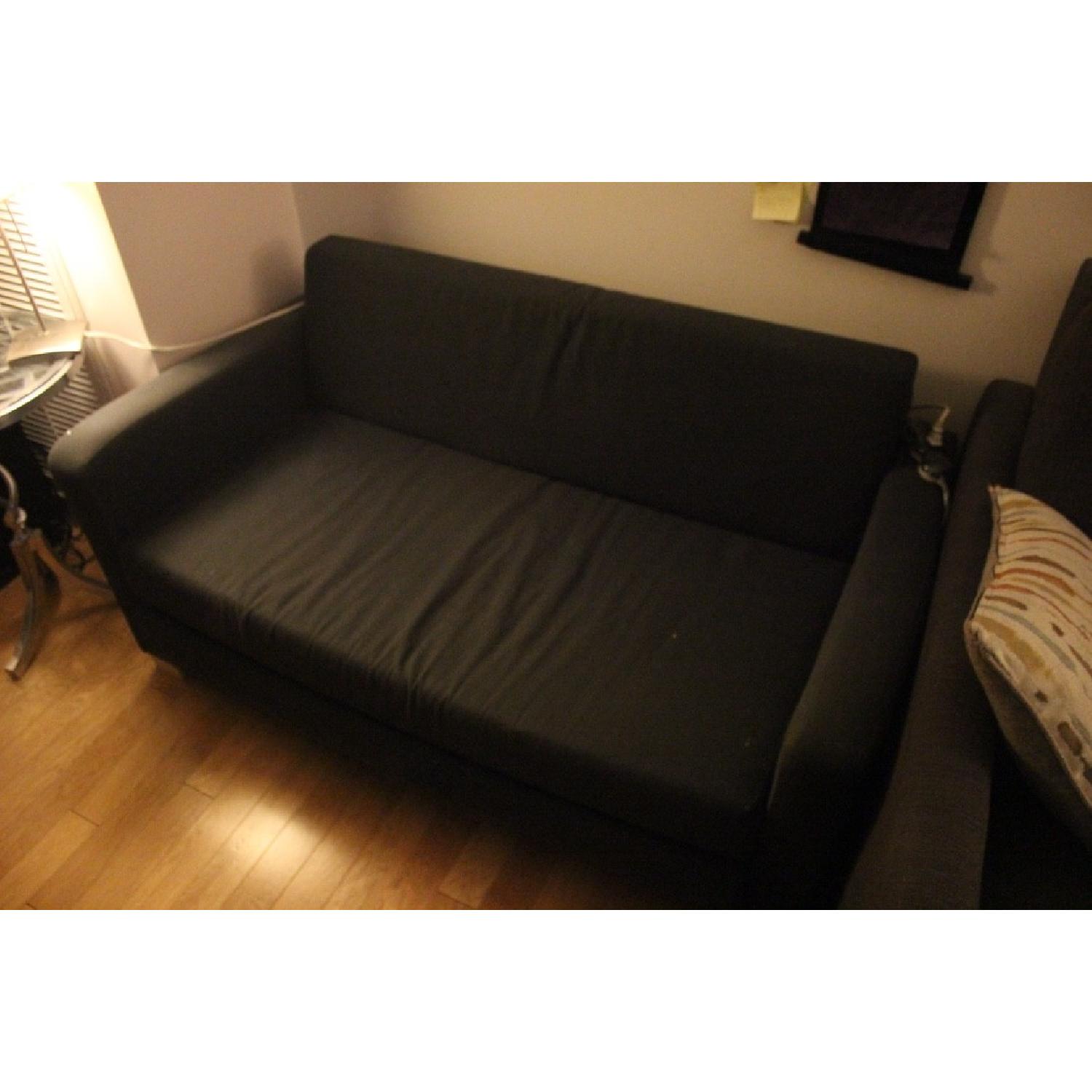 Dark Blue Sofa w/ Pull Out Bed - image-1