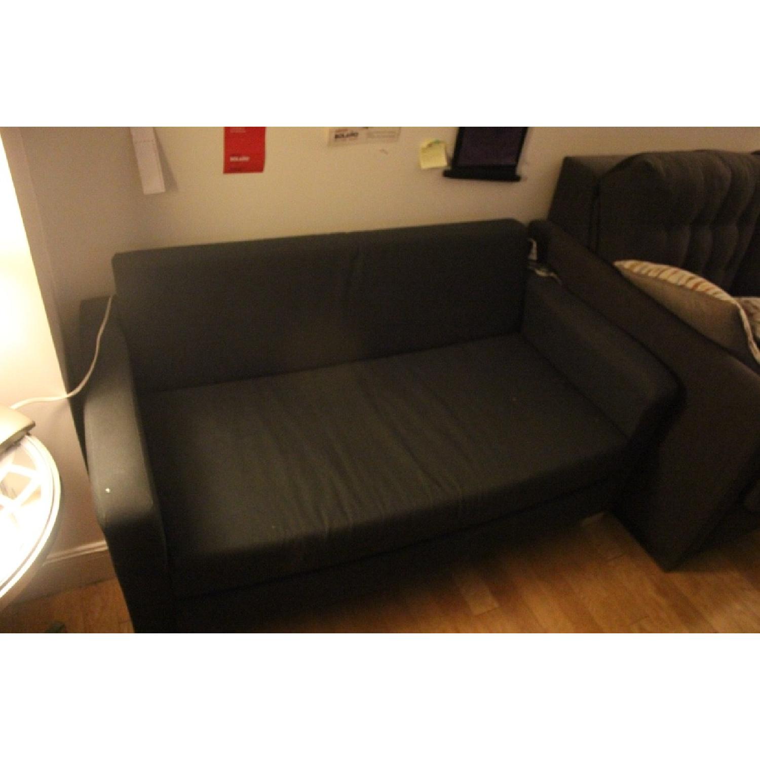 Dark Blue Sofa w/ Pull Out Bed - image-2