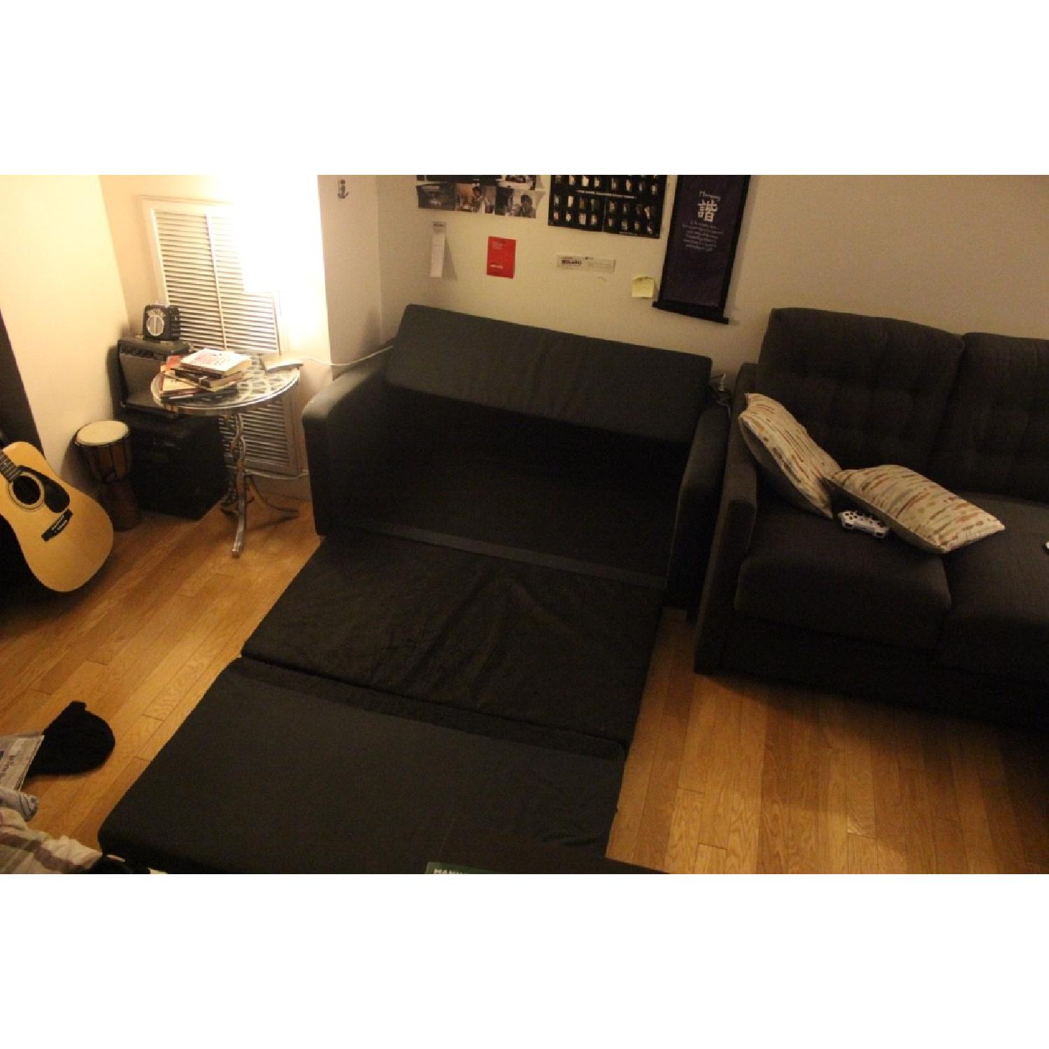 Dark Blue Sofa w/ Pull Out Bed - image-3