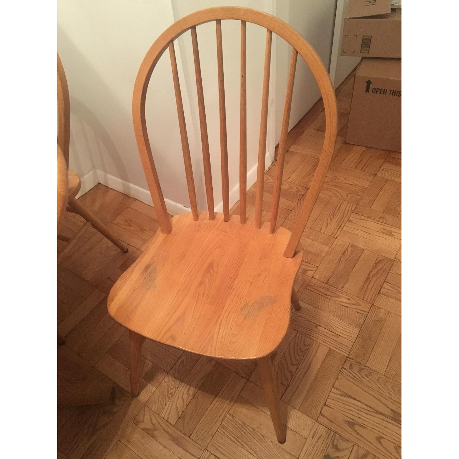 Butcher Block Wood Table w/ 4 Chairs - image-1