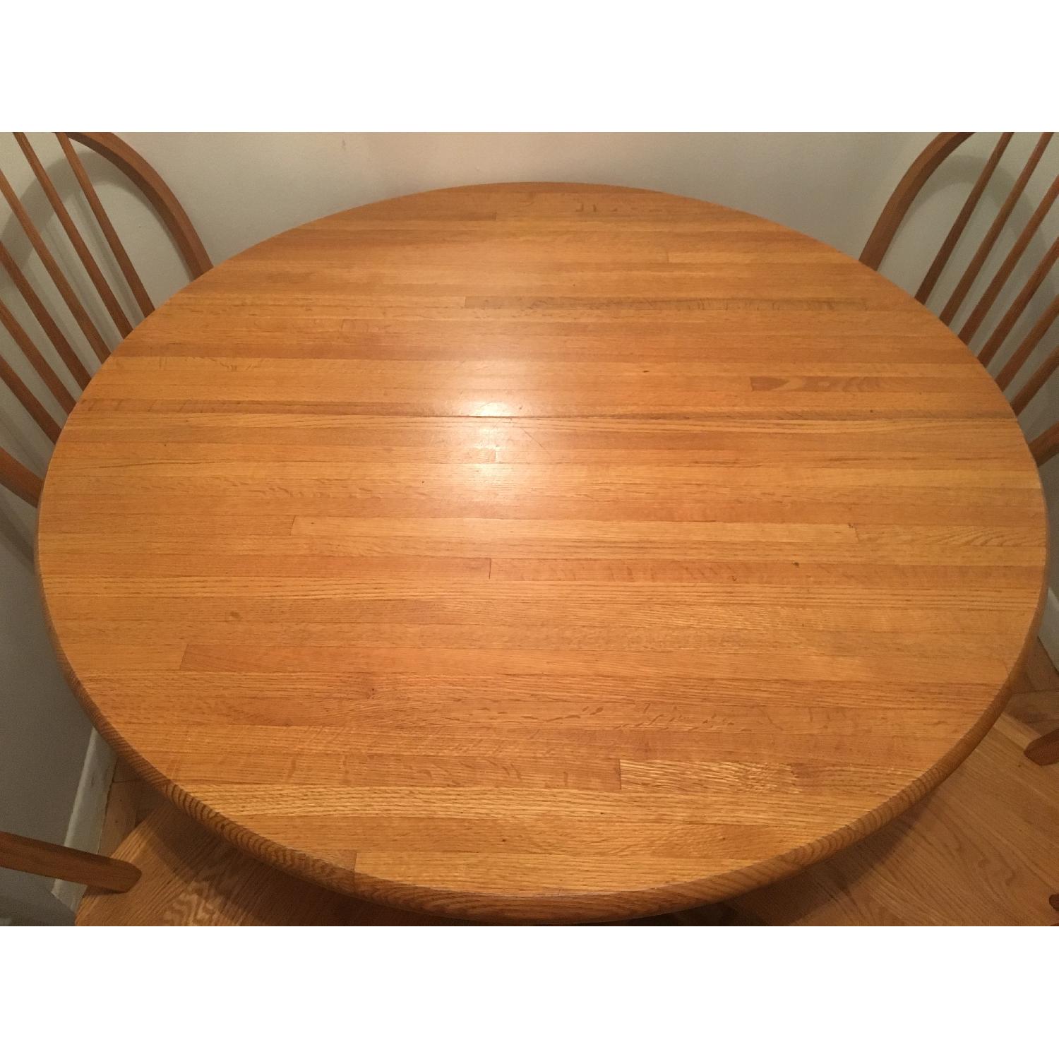Butcher Block Wood Table w/ 4 Chairs - image-2