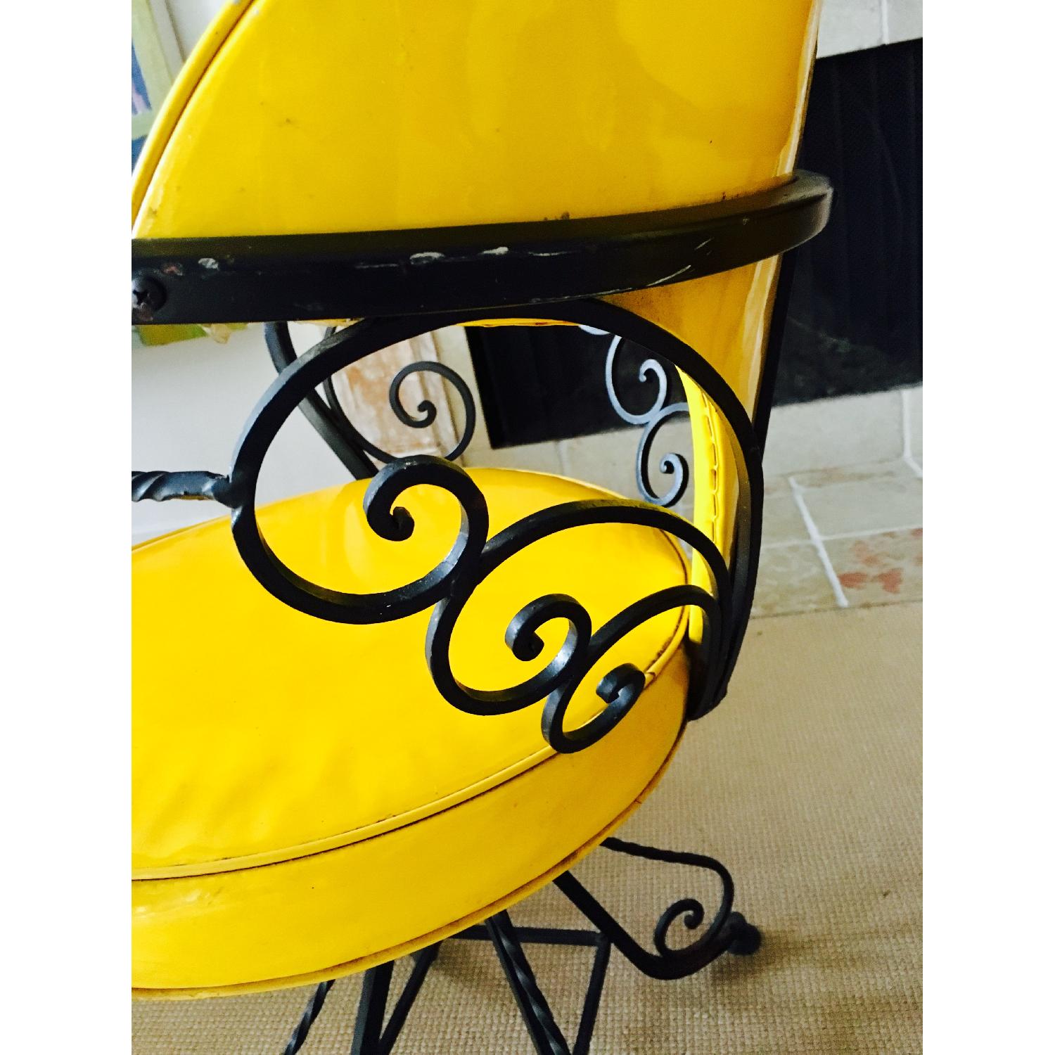 Vintage Hollywood Regency Swivel Chairs in Yellow - image-7