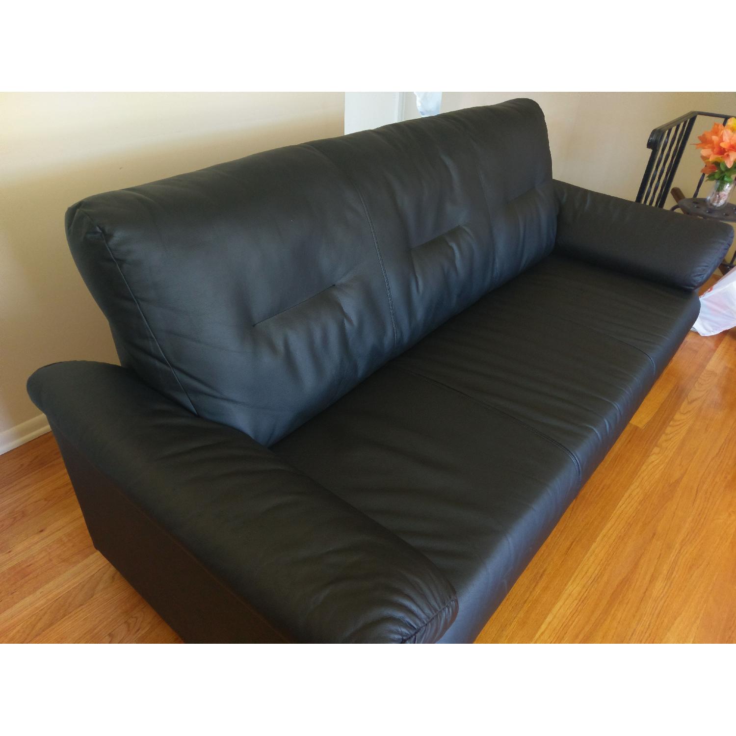 Ikea Knislinge Faux Leather Sofa AptDeco