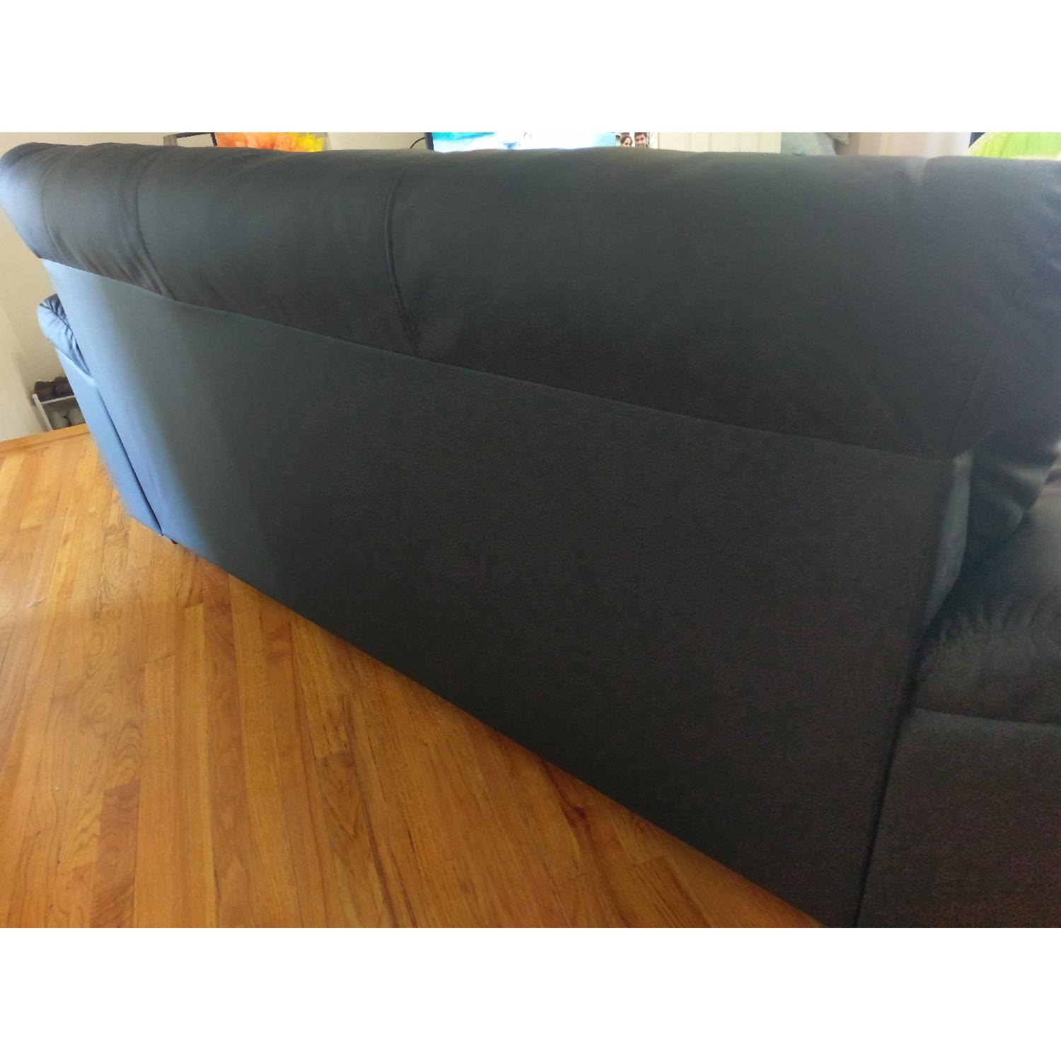 Ikea Knislinge Faux Leather Sofa AptDeco