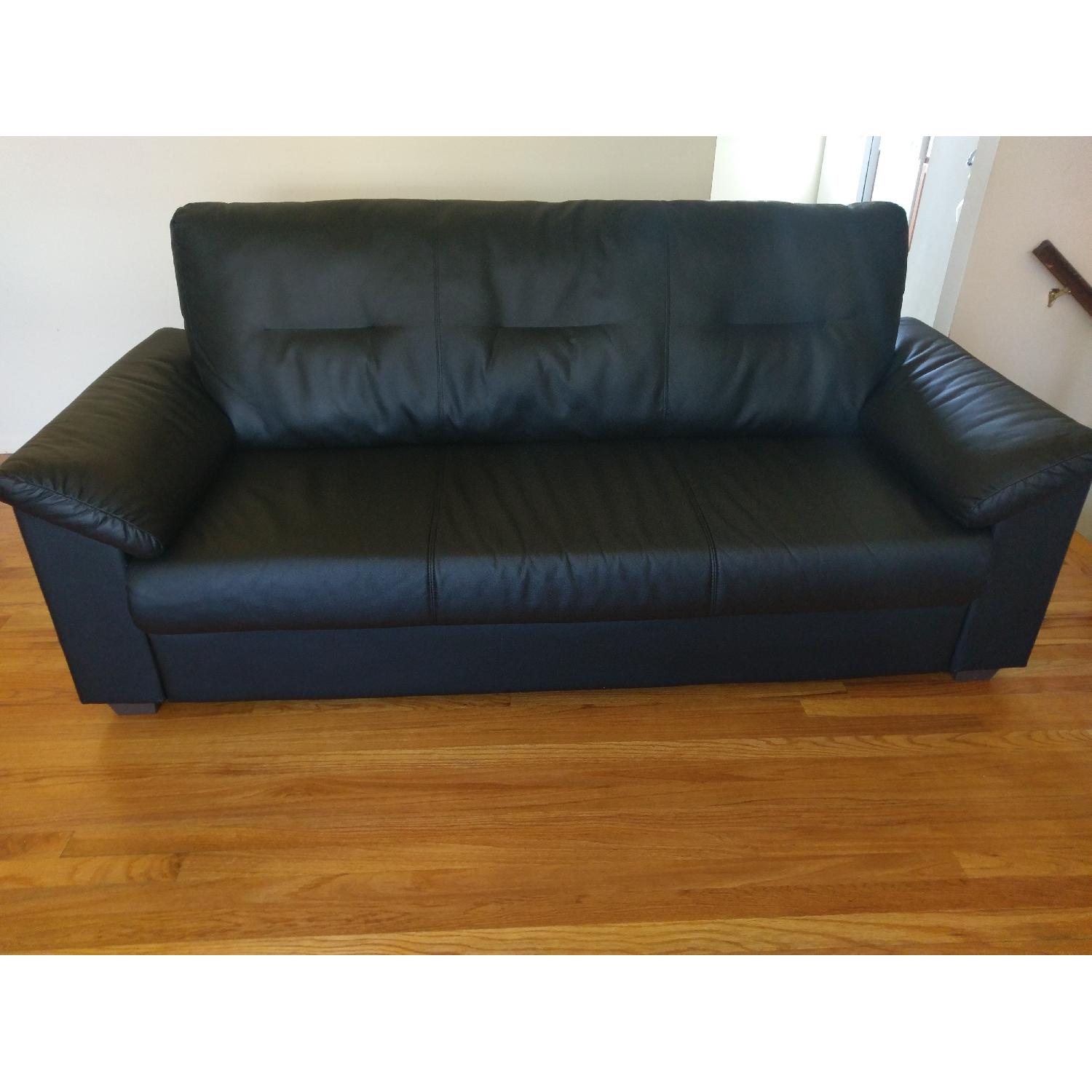 Ikea Knislinge Faux Leather Sofa AptDeco