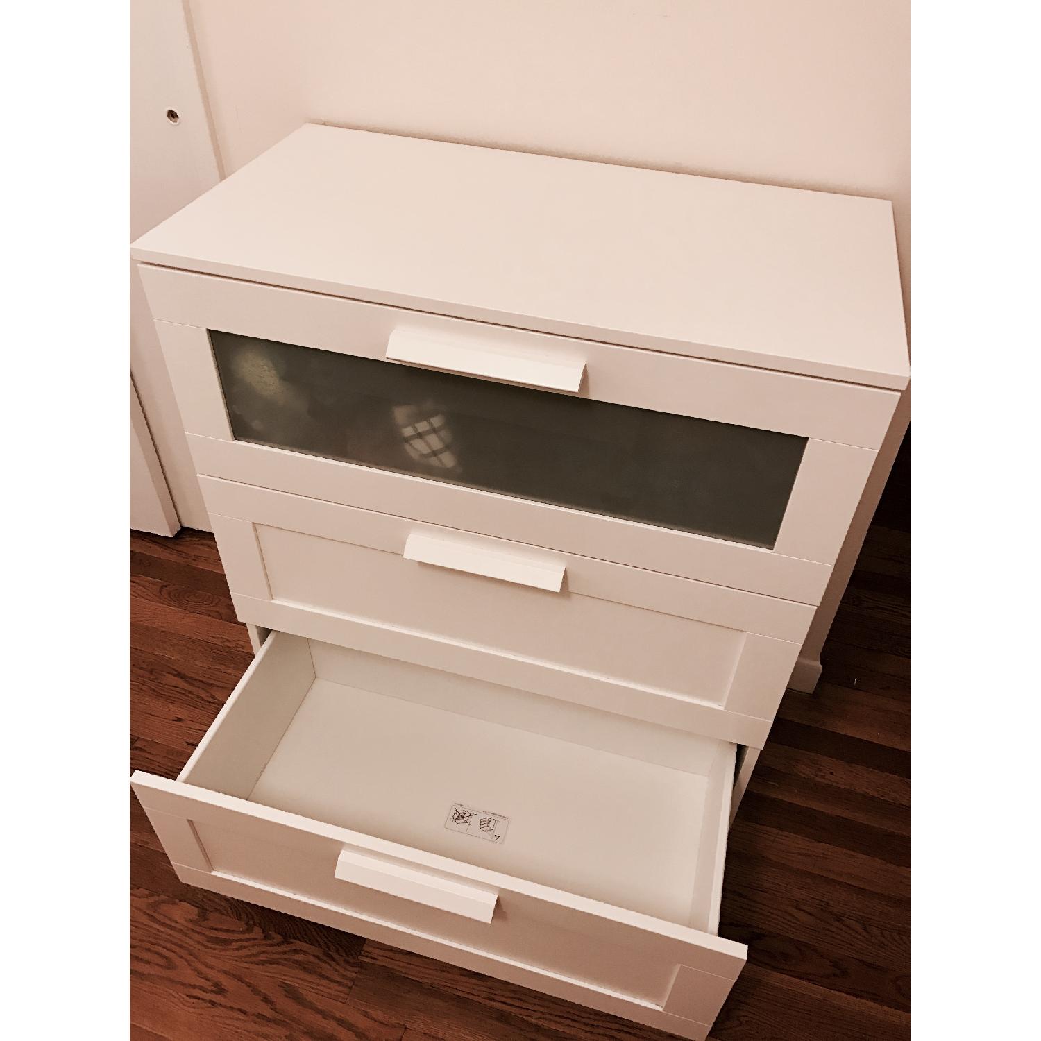 Ikea Brimnes Frosted Glass 3Drawer Dresser AptDeco
