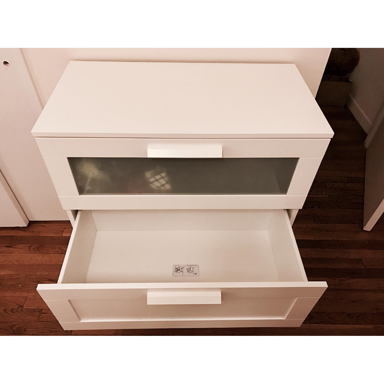 Ikea Brimnes Frosted Glass 3Drawer Dresser AptDeco