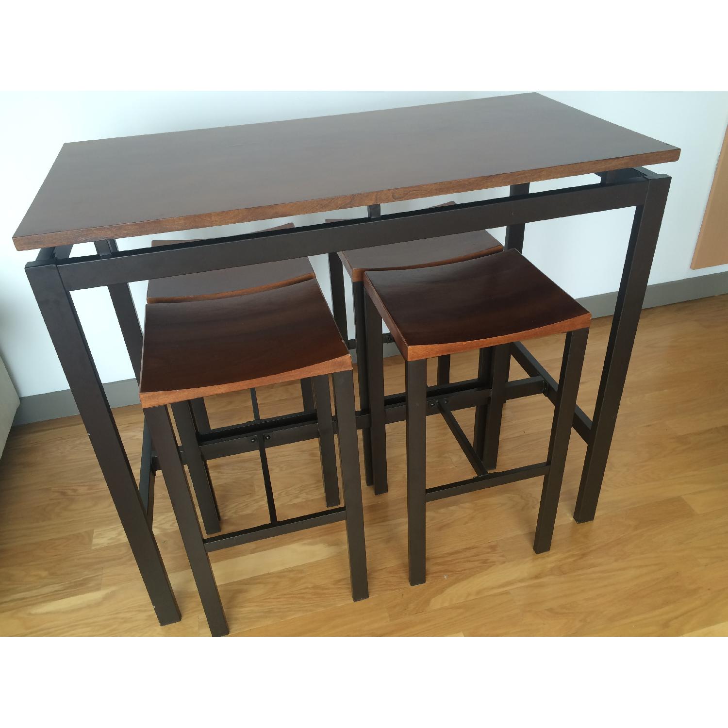 High Dining Table w/ 4 High Stools - image-1