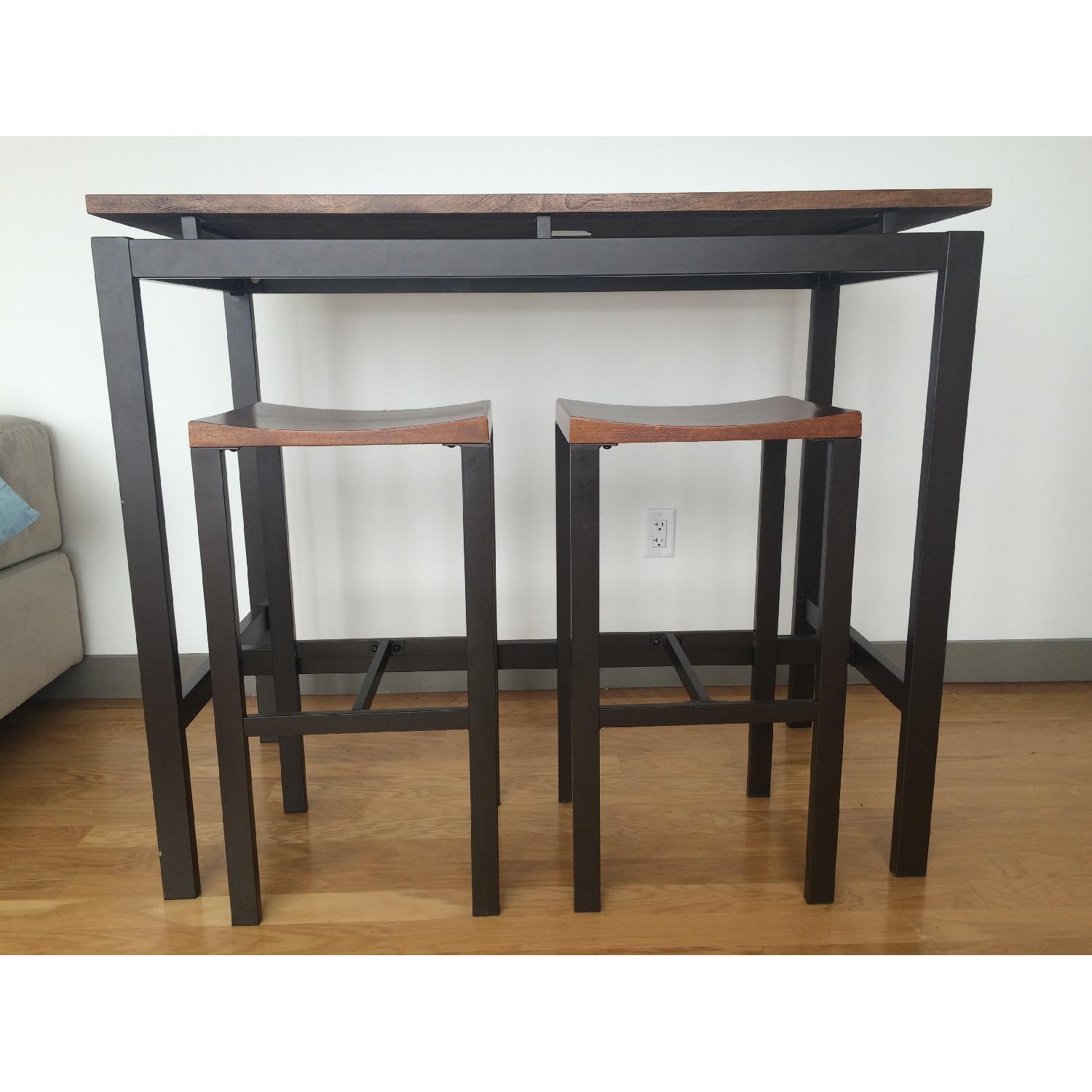 High Dining Table w/ 4 High Stools - image-2