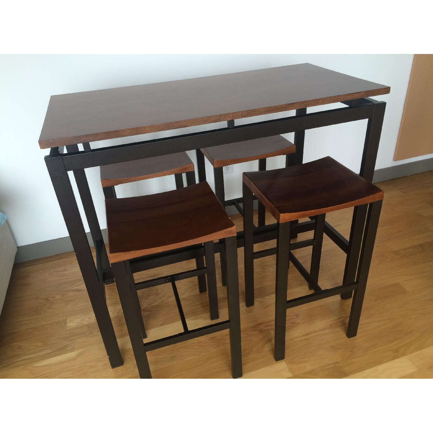 High Dining Table w/ 4 High Stools - image-4