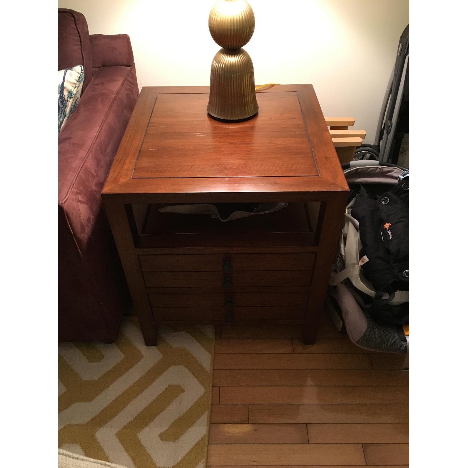 Crate & Barrel Solid Wood Side Table - image-1