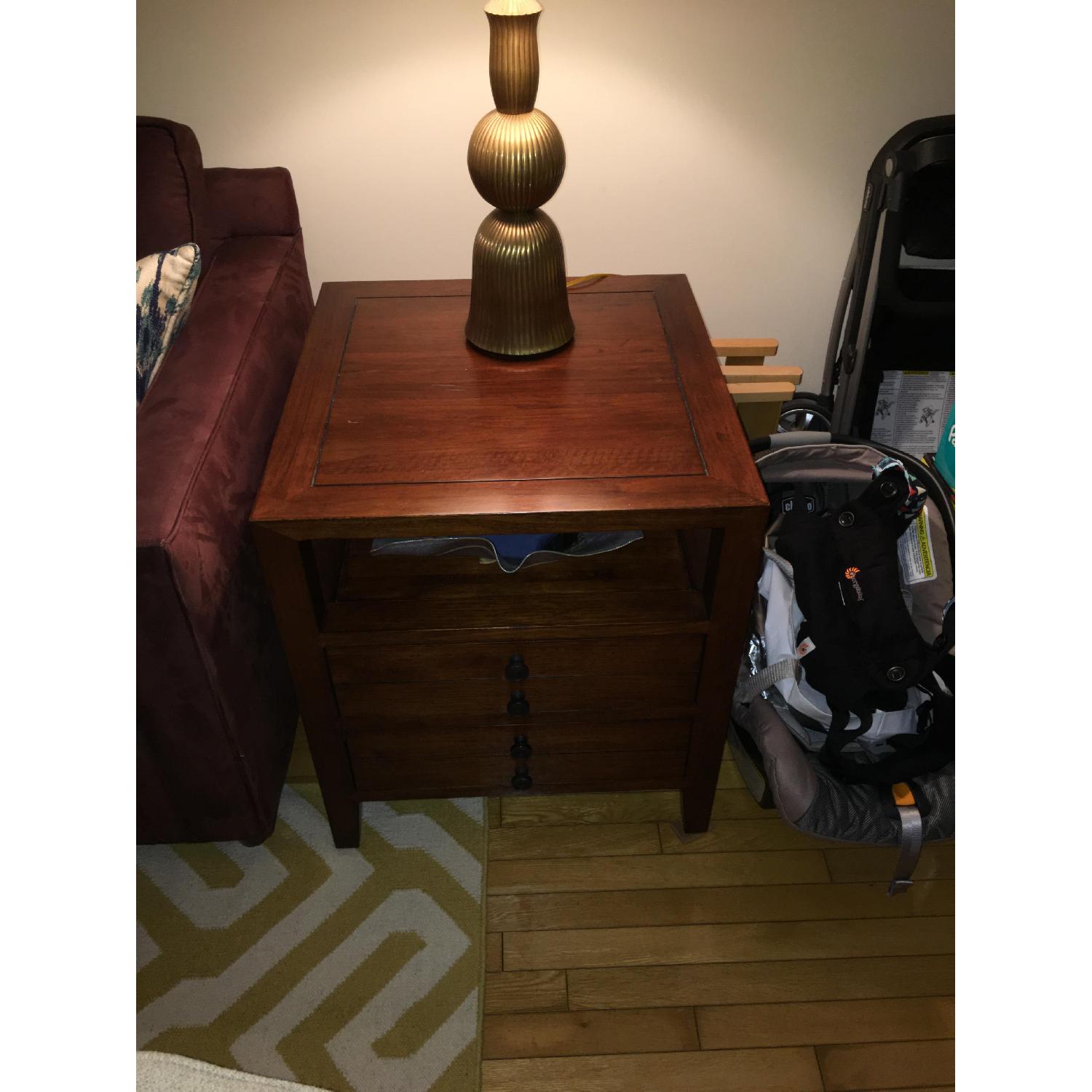 Crate & Barrel Solid Wood Side Table - image-2