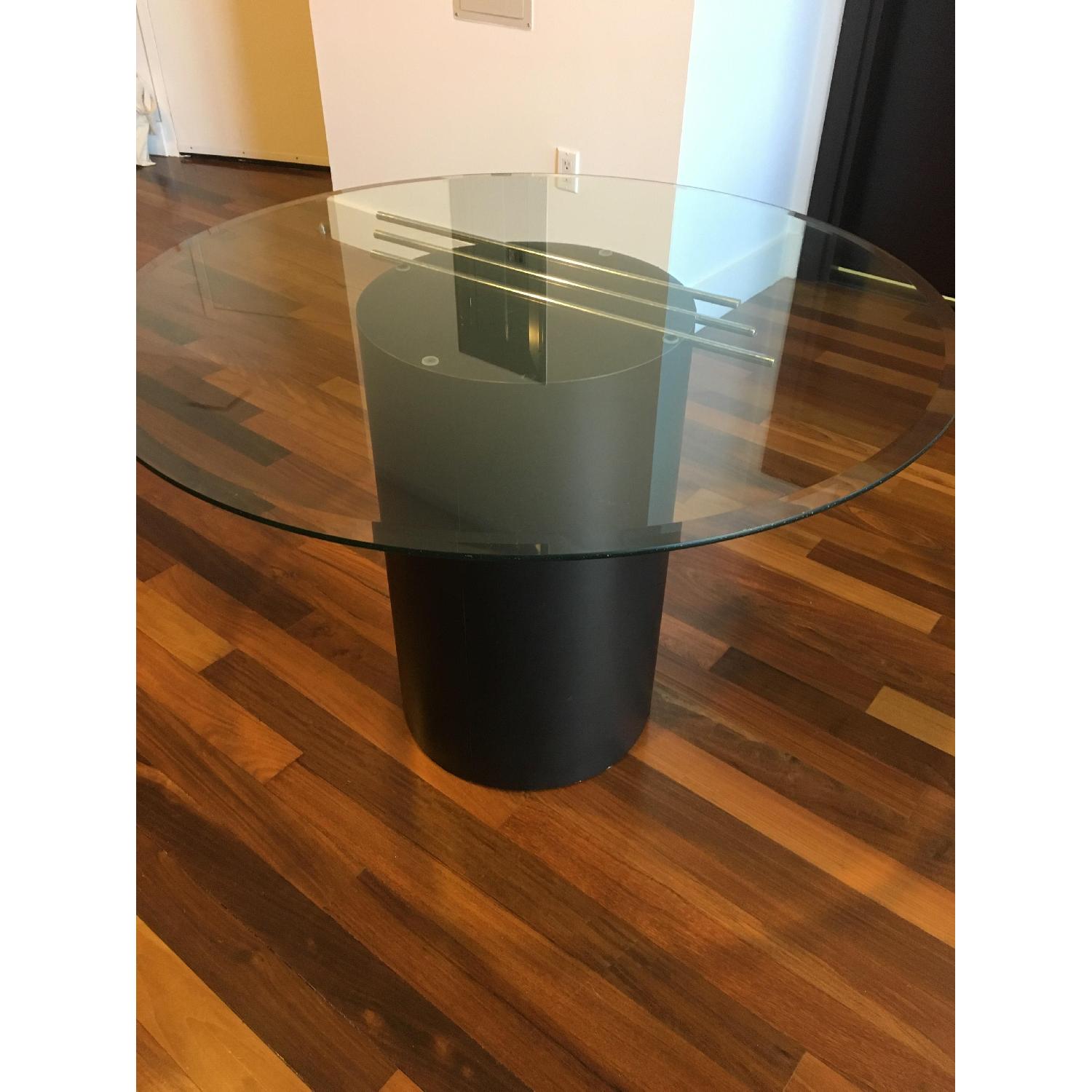 Bauhaus Inspired Glass Top Dining Table - image-1