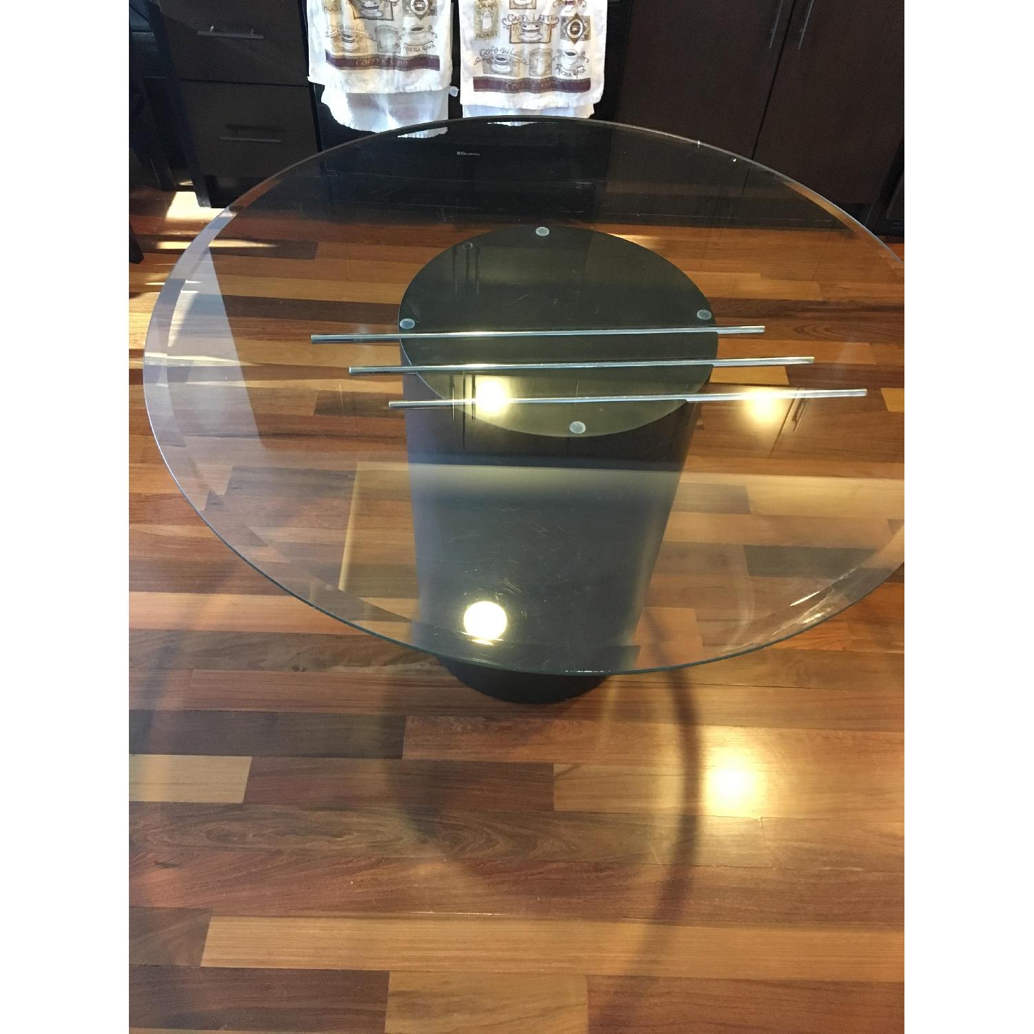 Bauhaus Inspired Glass Top Dining Table - image-2
