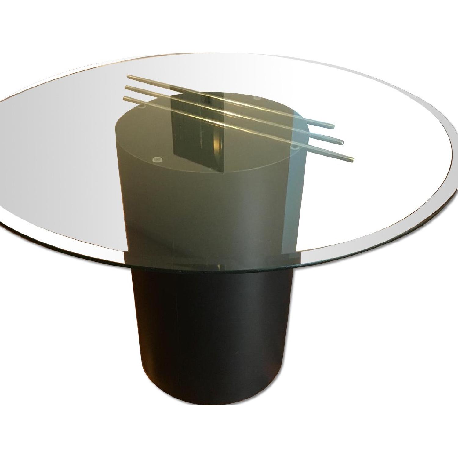 Bauhaus Inspired Glass Top Dining Table - image-0