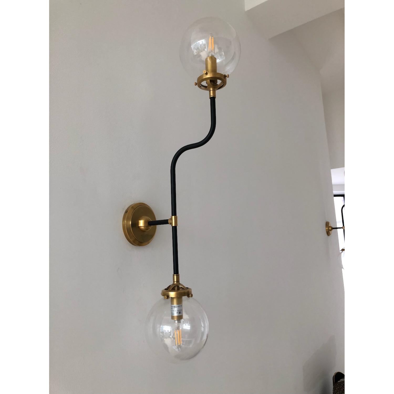 Ian K. Fowler Clear Glass Bistro Double Wall Sconce - image-3